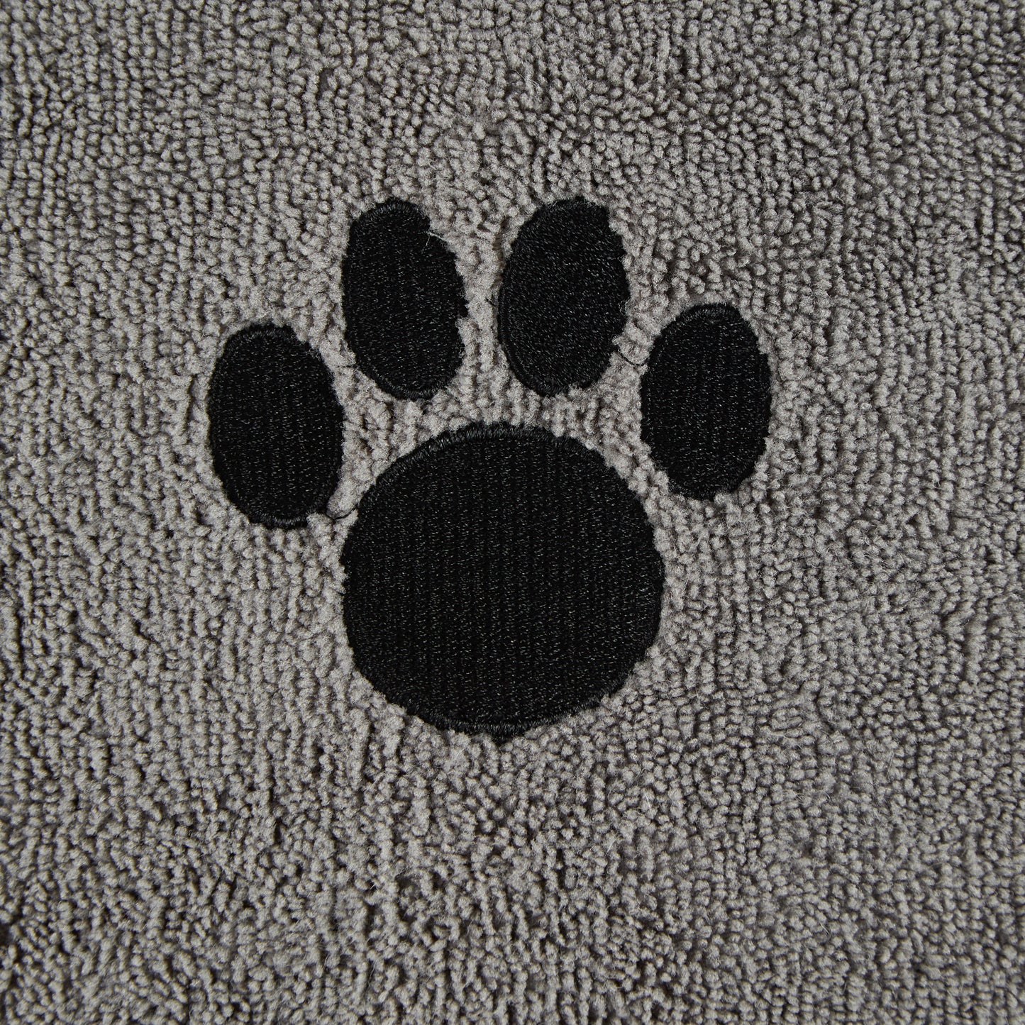 Bone Dry Small Pet Towel Set - 3 Pack - Embroidered Paw, Gray, 15x30"