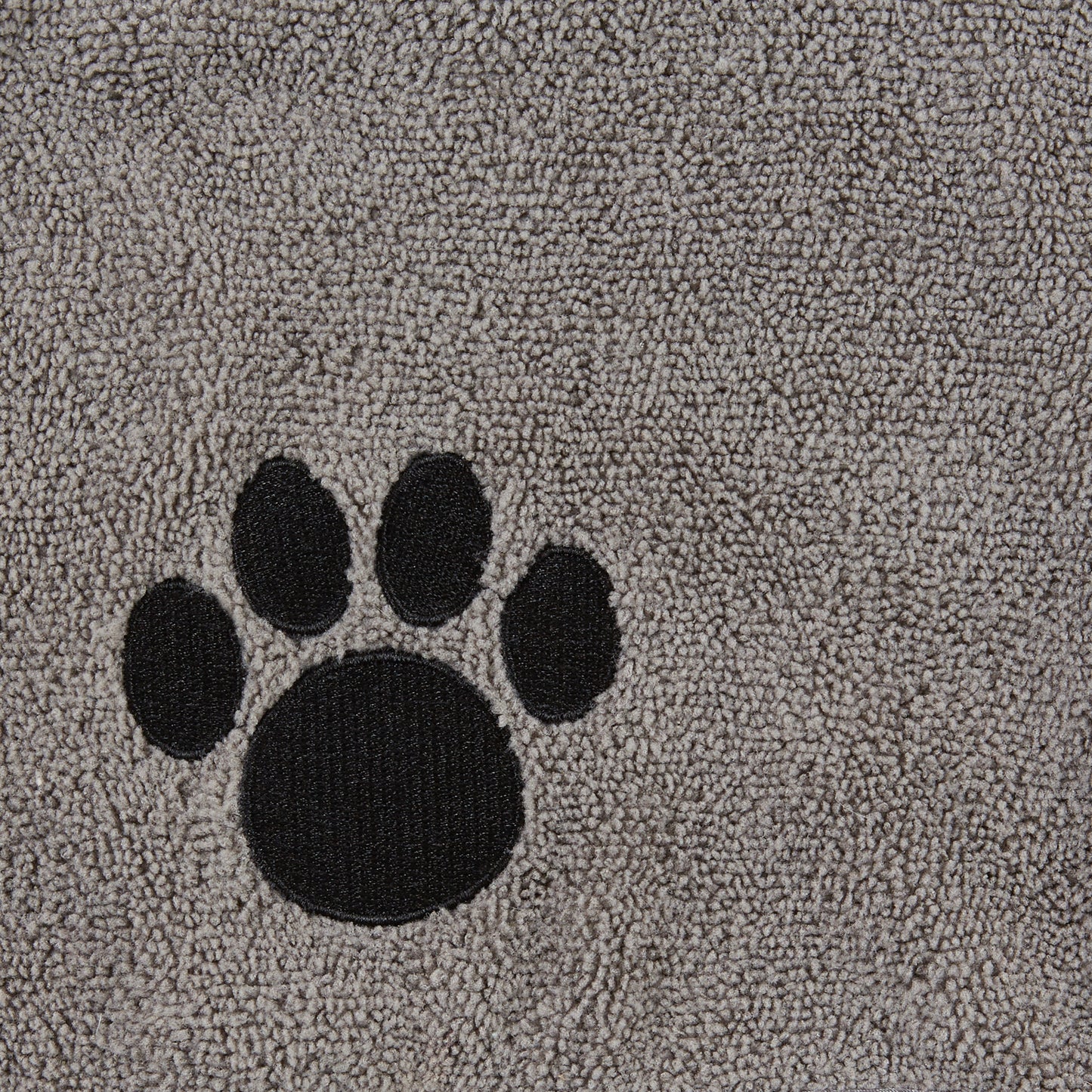 Terry Microfiber Pet Robe, Embroidered Paw Print - Gray - X-Small, up to 10 Lbs