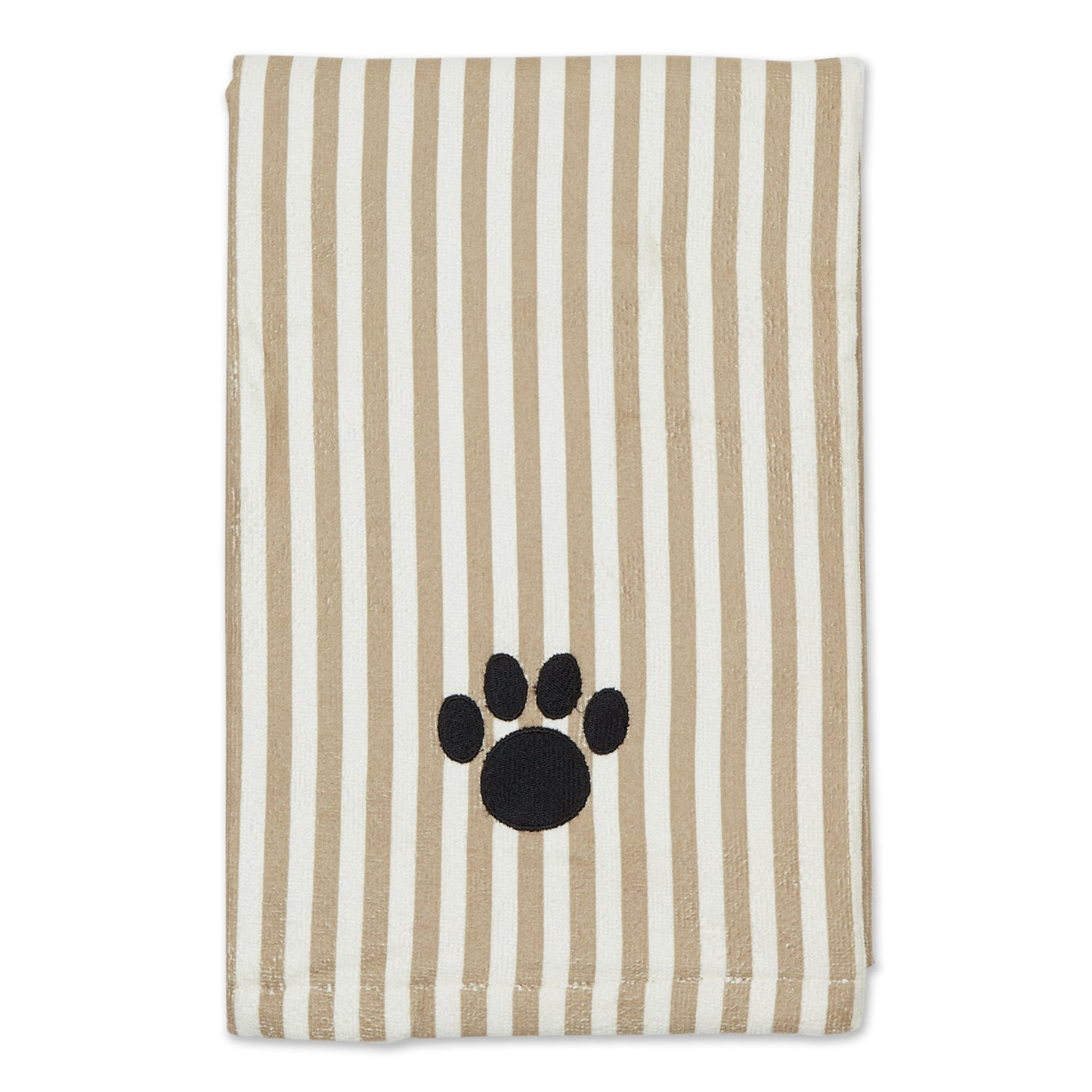 Bone Dry Stripe Pet Towel, Absorbent Microfiber, Taupe, Large - 41x23.5"