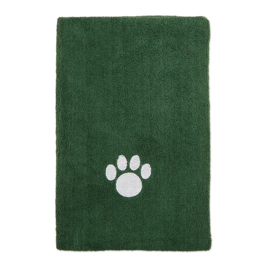 Bone Dry Large Pet Towel, Absorbent Microfiber, Hunter Green, 41x23.5"