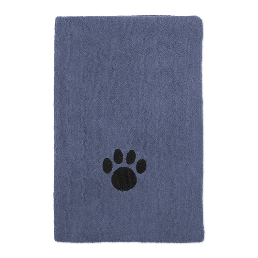 Bone Dry Large Pet Towel, Absorbent Microfiber, Stonewash Blue, 41x23.5"