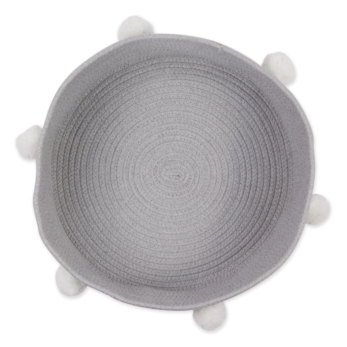 Cotton Pet Storage Basket, Pom-Poms, Gray/White - 15.75x6.25"