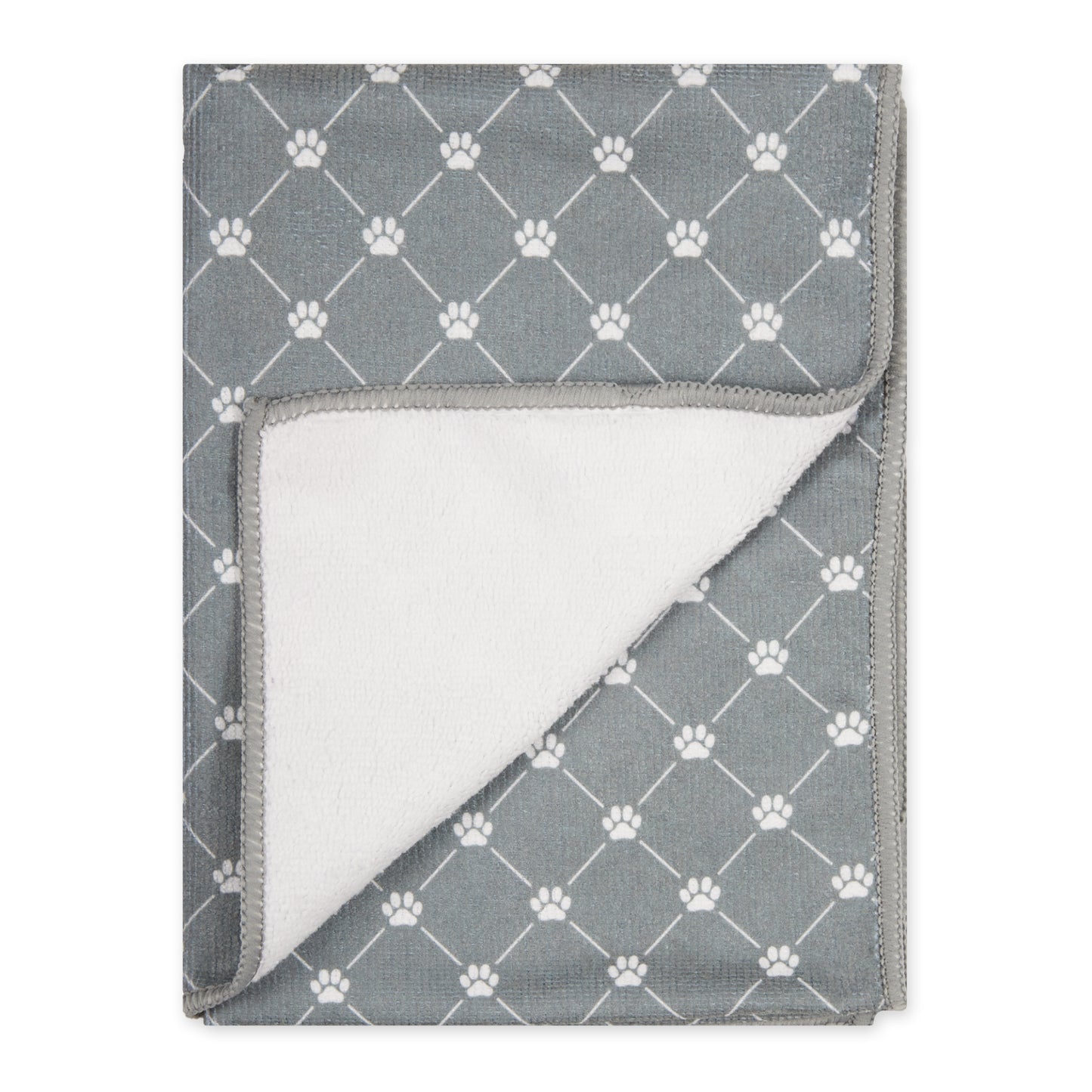 Small Microfiber Pet Towel - 3 Pack - Printed Trellis, Gray, 15x30"