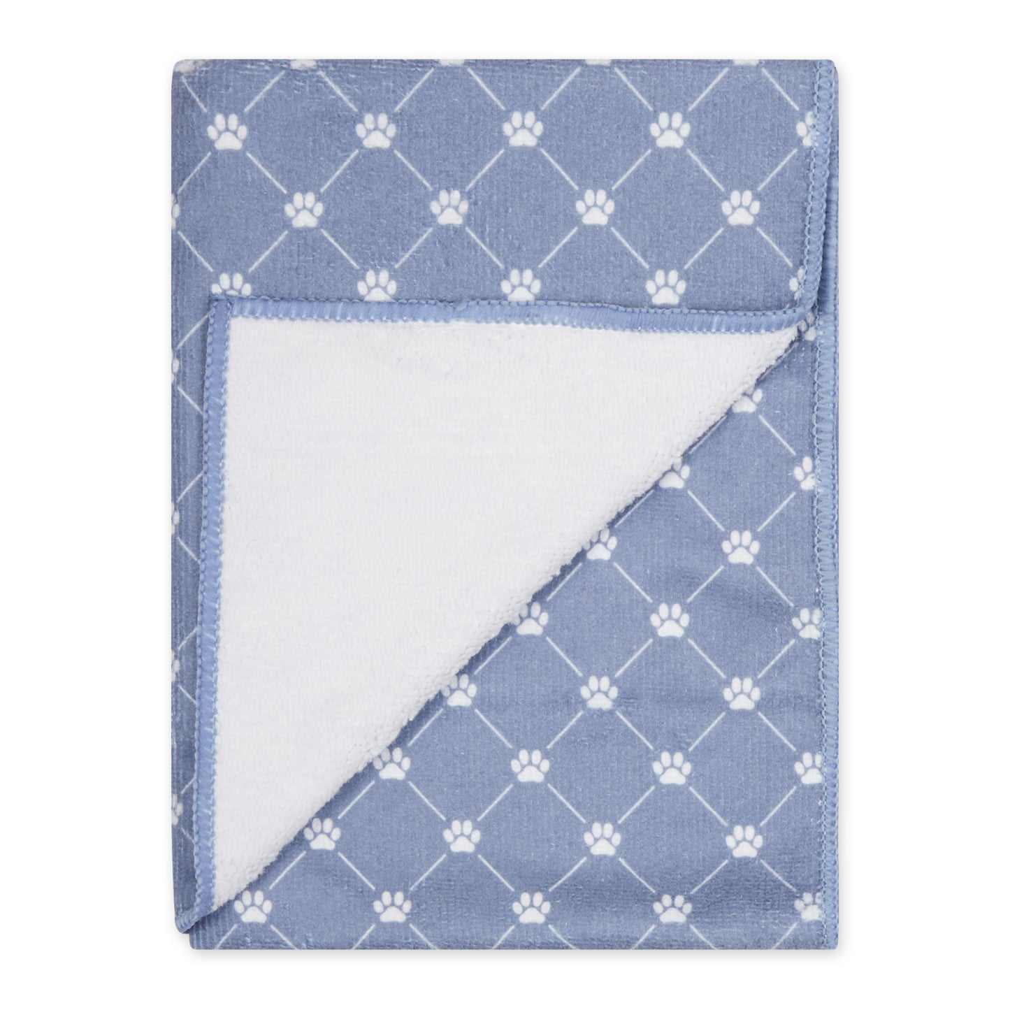 Bone Dry Small Microfiber Pet Towel - 3 Pack - Printed Trellis, Stonewash Blue, 15x30"