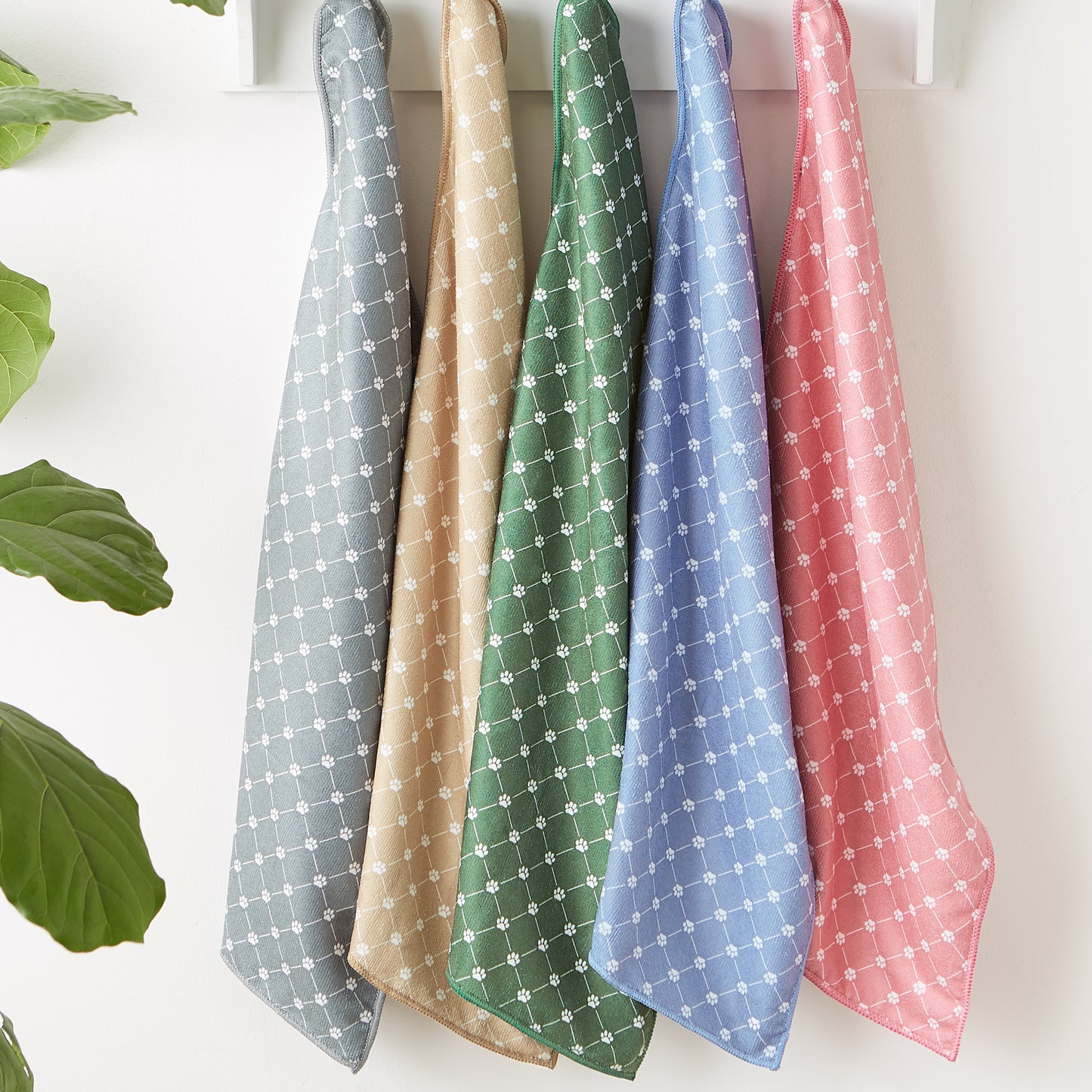 Bone Dry Small Microfiber Pet Towel - 3 Pack - Printed Trellis, Stonewash Blue, 15x30"