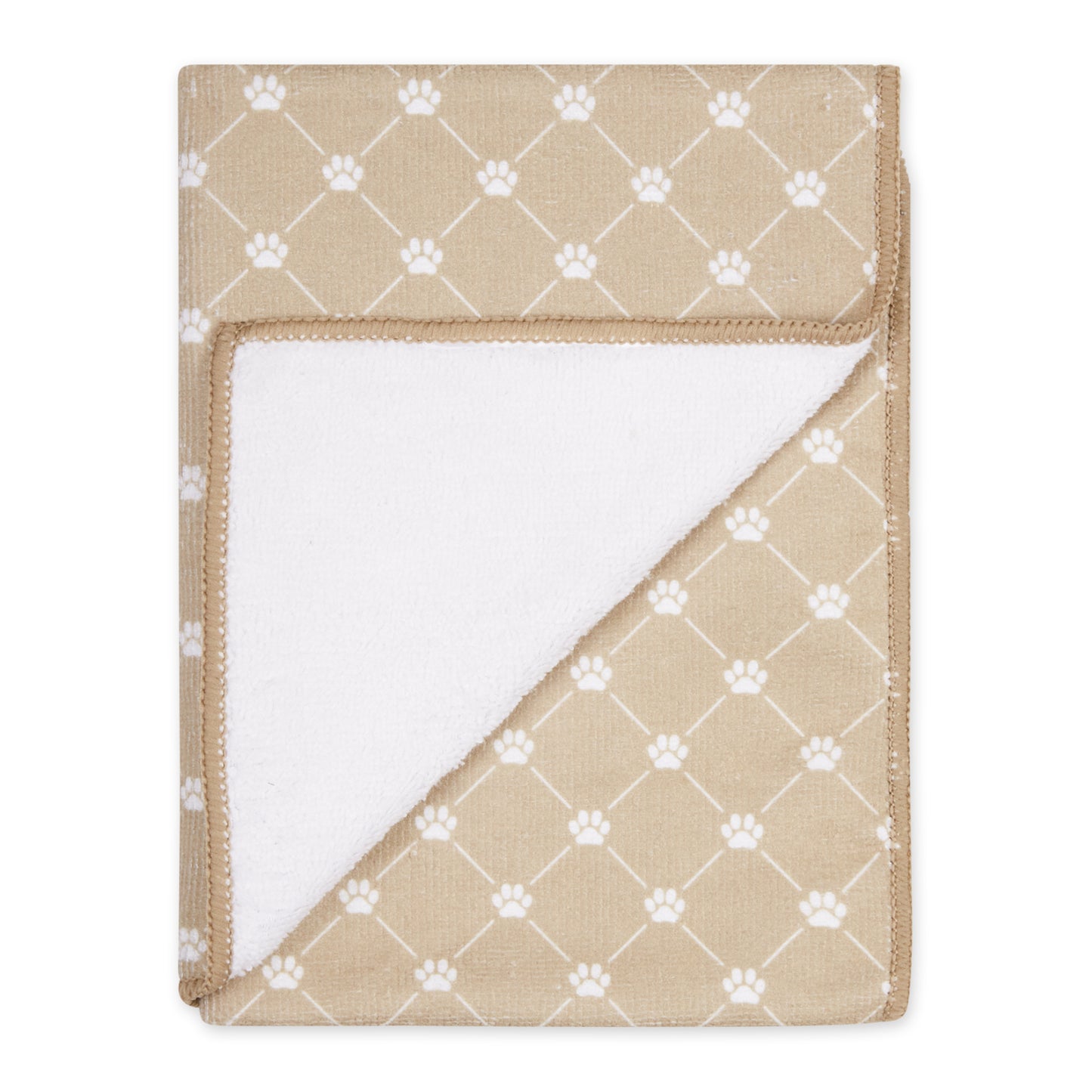 Bone Dry Small Microfiber Pet Towel - 3 Pack - Printed Trellis, Taupe, 15x30"