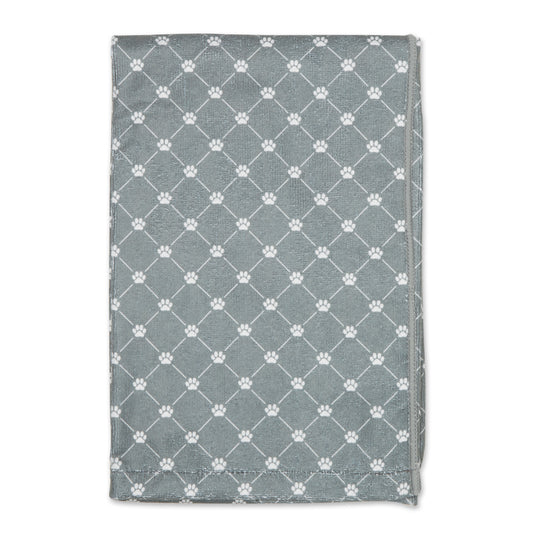 Bone Dry Large Microfiber Pet Towel - Printed Trellis, Gray, 41x23.5"