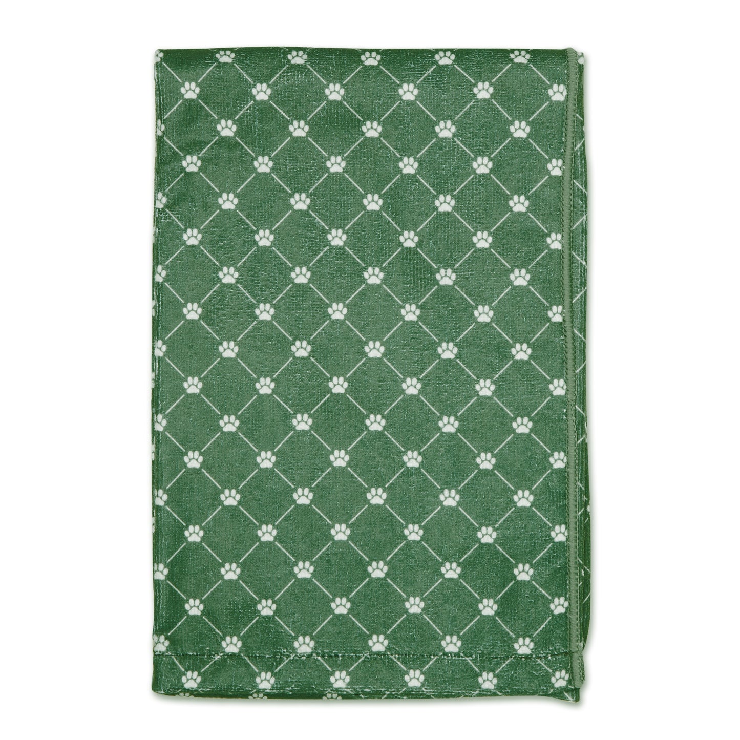 Bone Dry Large Microfiber Pet Towel - Printed Trellis, Hunter Green, 41x23.5"