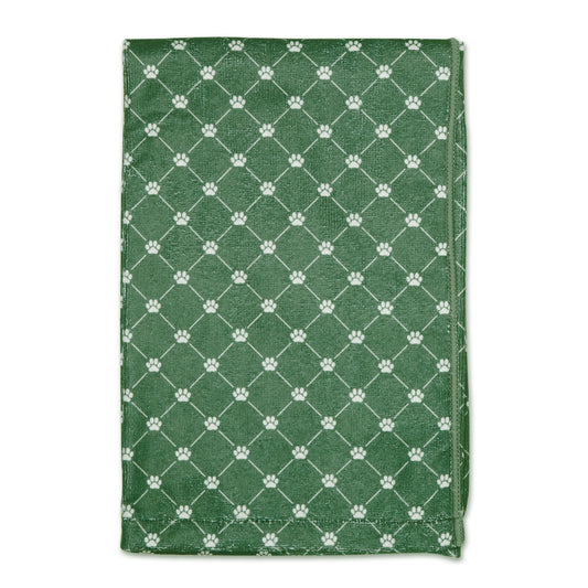 Bone Dry Large Microfiber Pet Towel - Printed Trellis, Hunter Green, 41x23.5"