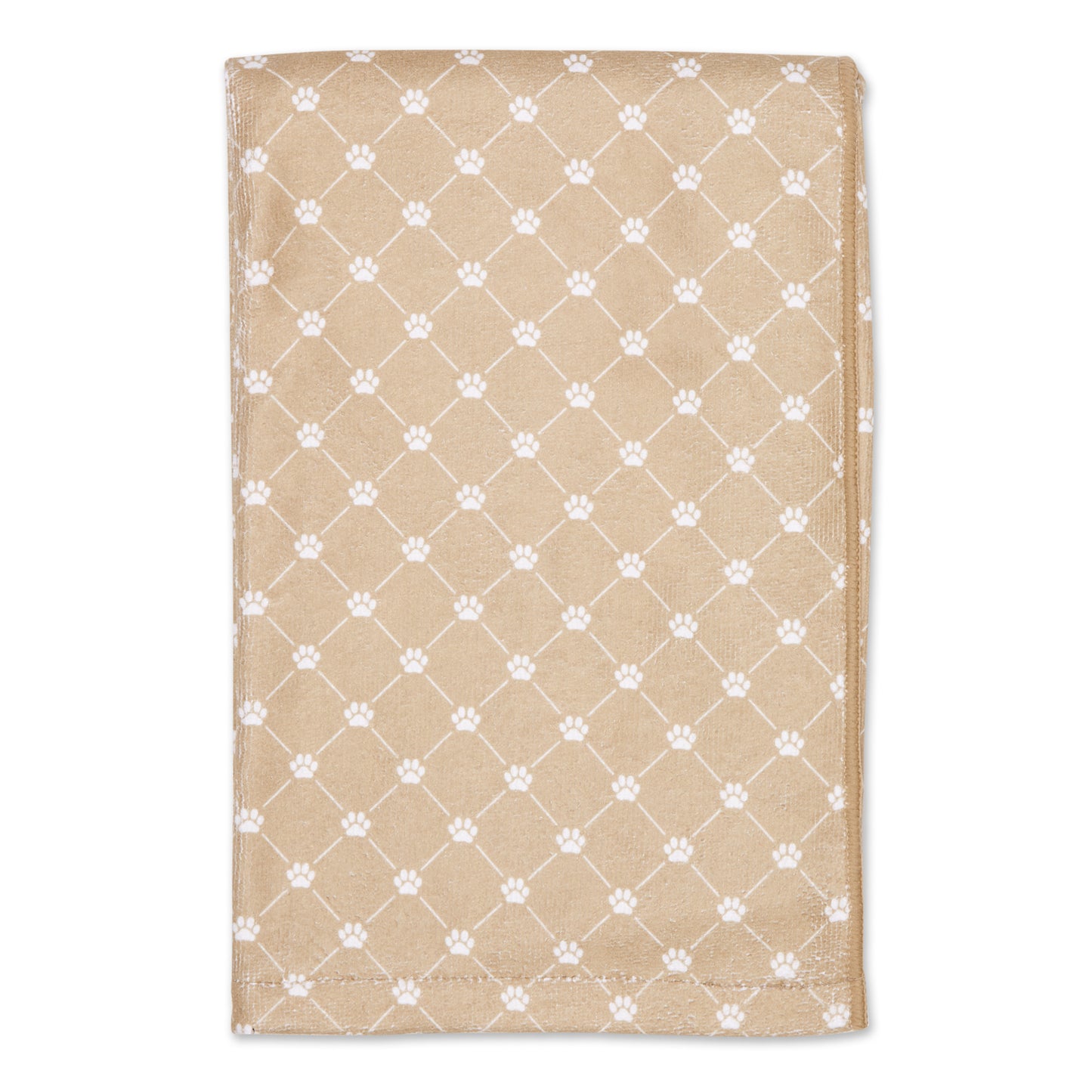 Large Microfiber Pet Towel - Printed Trellis, Taupe, 41x23.5"
