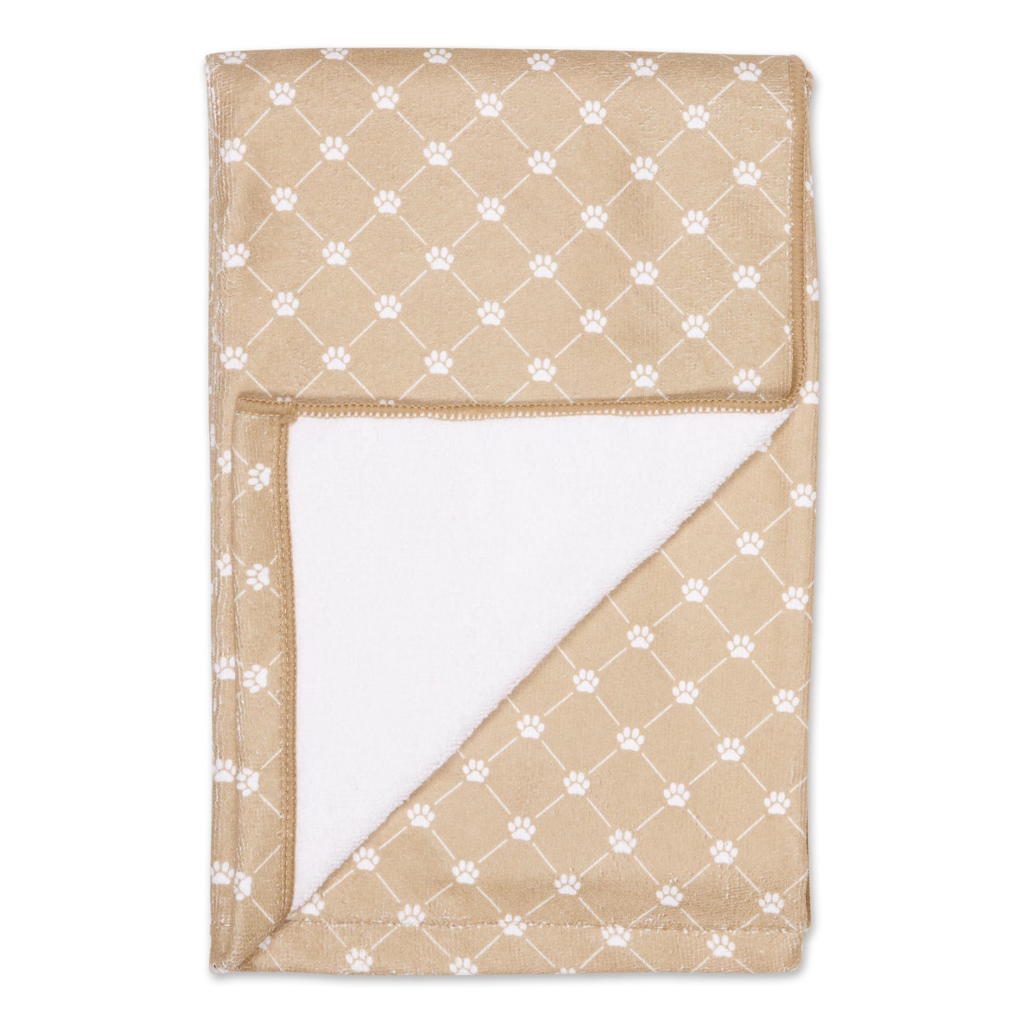 Large Microfiber Pet Towel - Printed Trellis, Taupe, 41x23.5"