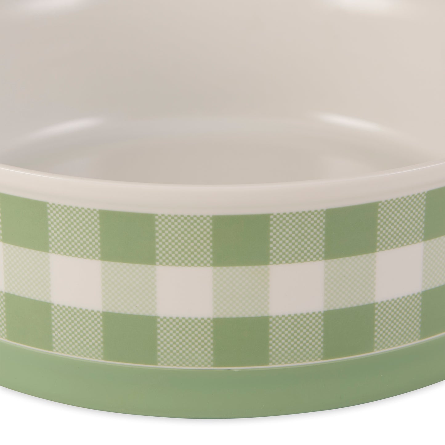 Desert Sage Petite Check Pet Bowl Set of 2, Small - 3/4 C Capacity