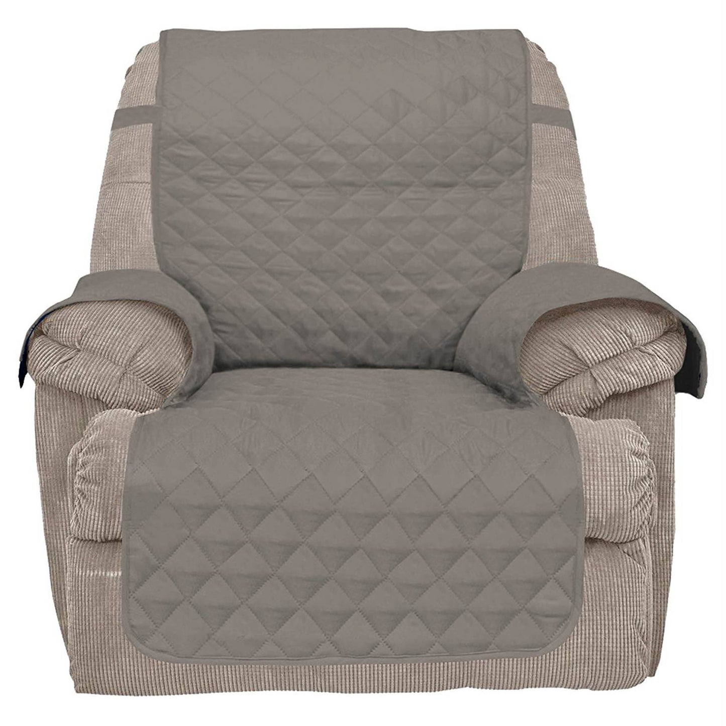 Bone Dry Reversible Pet Furniture Cover, Grey, Recliner - 84x91"
