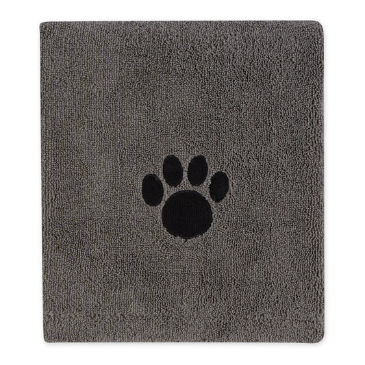 Bone Dry Large Pet Towel, Absorbent Microfiber, Gray, 41x23.5"
