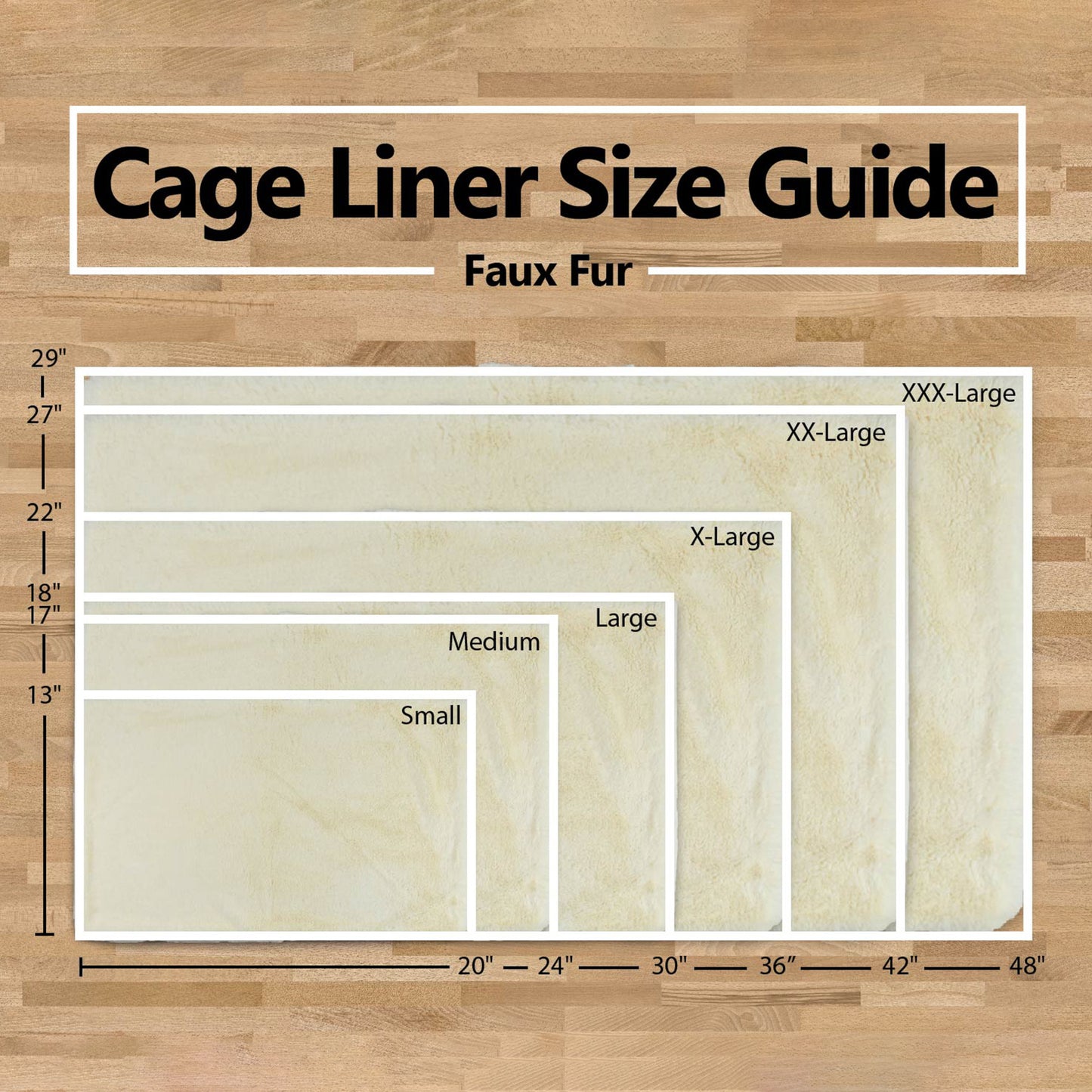 Pet Crate Liner, Faux Fur, Brown, XXX-Large - 29x48"