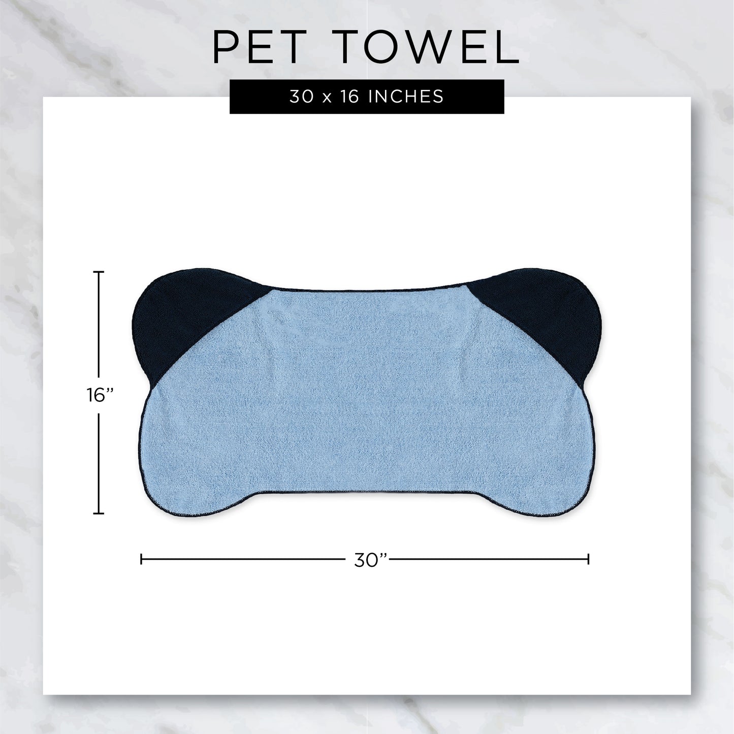 Blue Pet Towel With Pockets