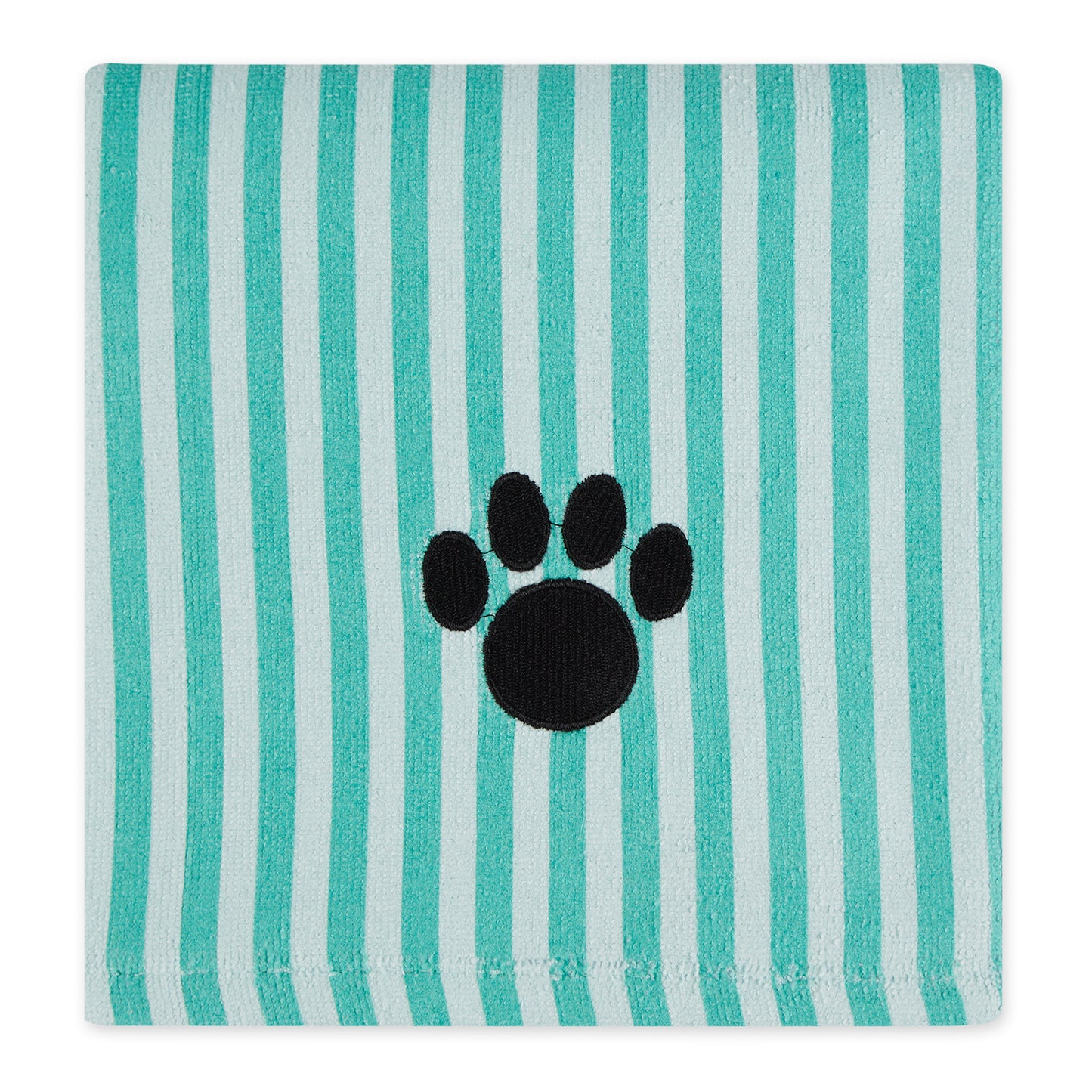 Bone Dry Stripe Pet Towel, Absorbent Microfiber, Aqua, Large - 41x23.5"