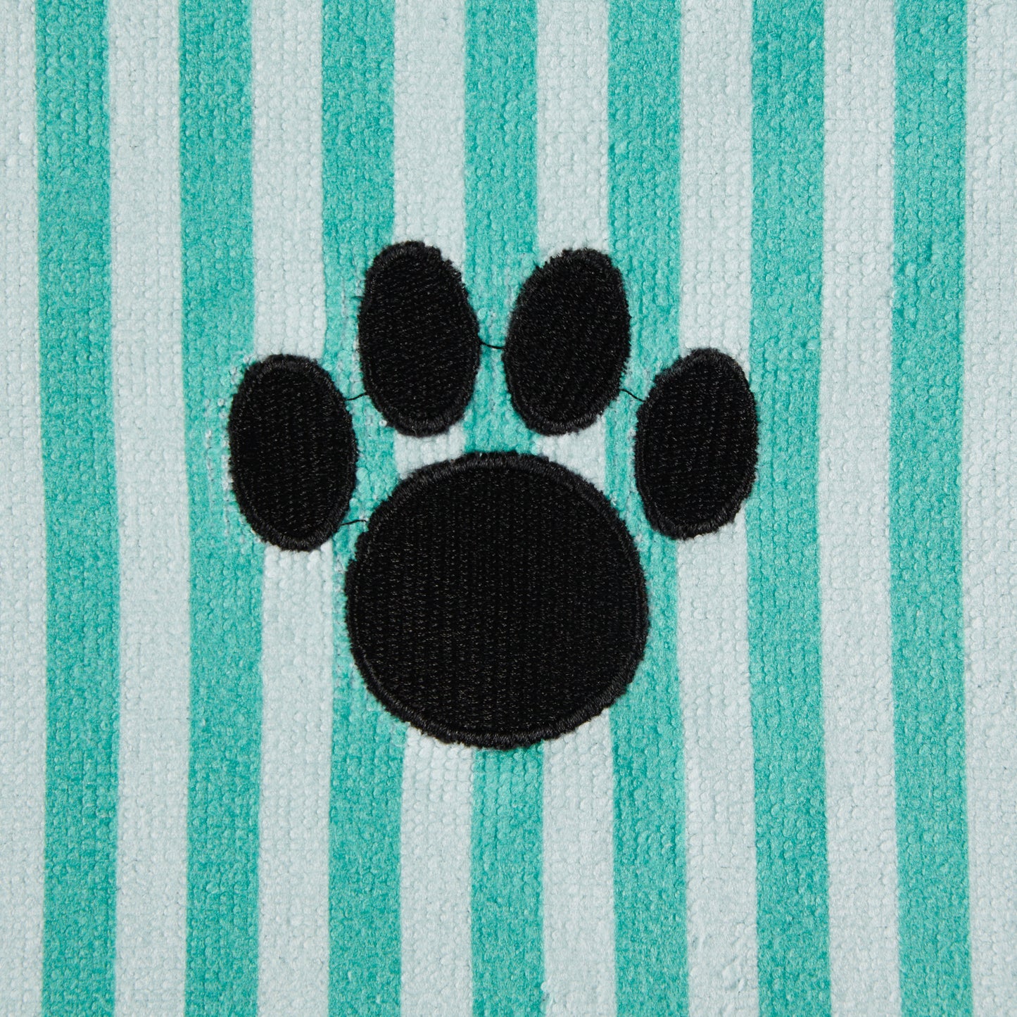 Bone Dry Stripe Pet Towel, Absorbent Microfiber, Aqua, Large - 41x23.5"
