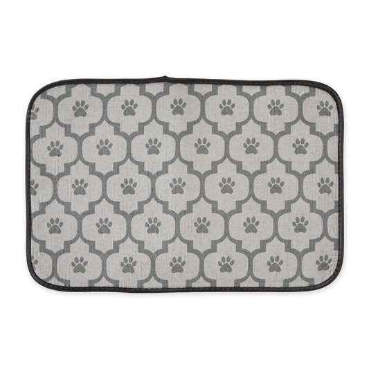 Gray Lattice Paw Pet Mat