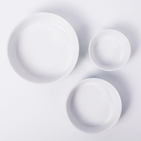 Pet Bowl White  Marble Small 4.25Dx2H Set of 2