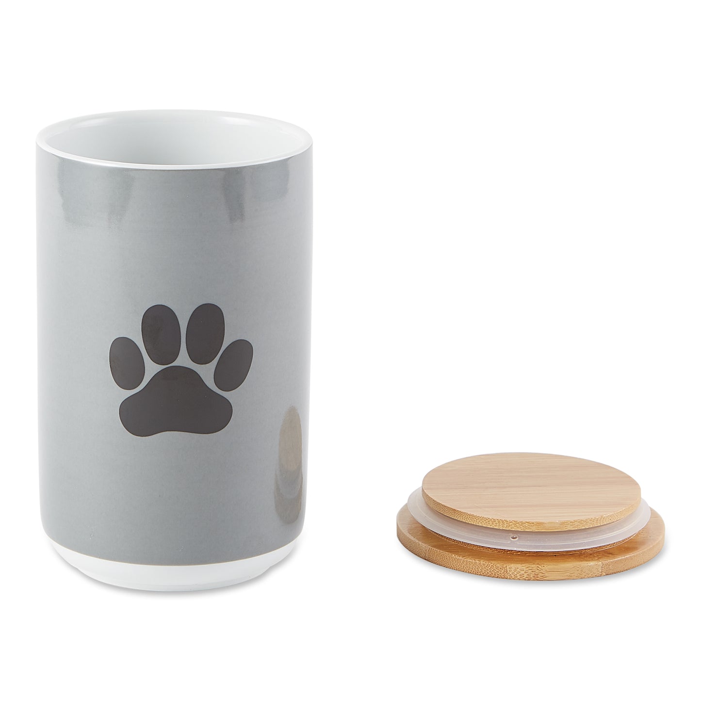 Gray Paw Print Pet Treat Canister - 4.5 Cup Capacity