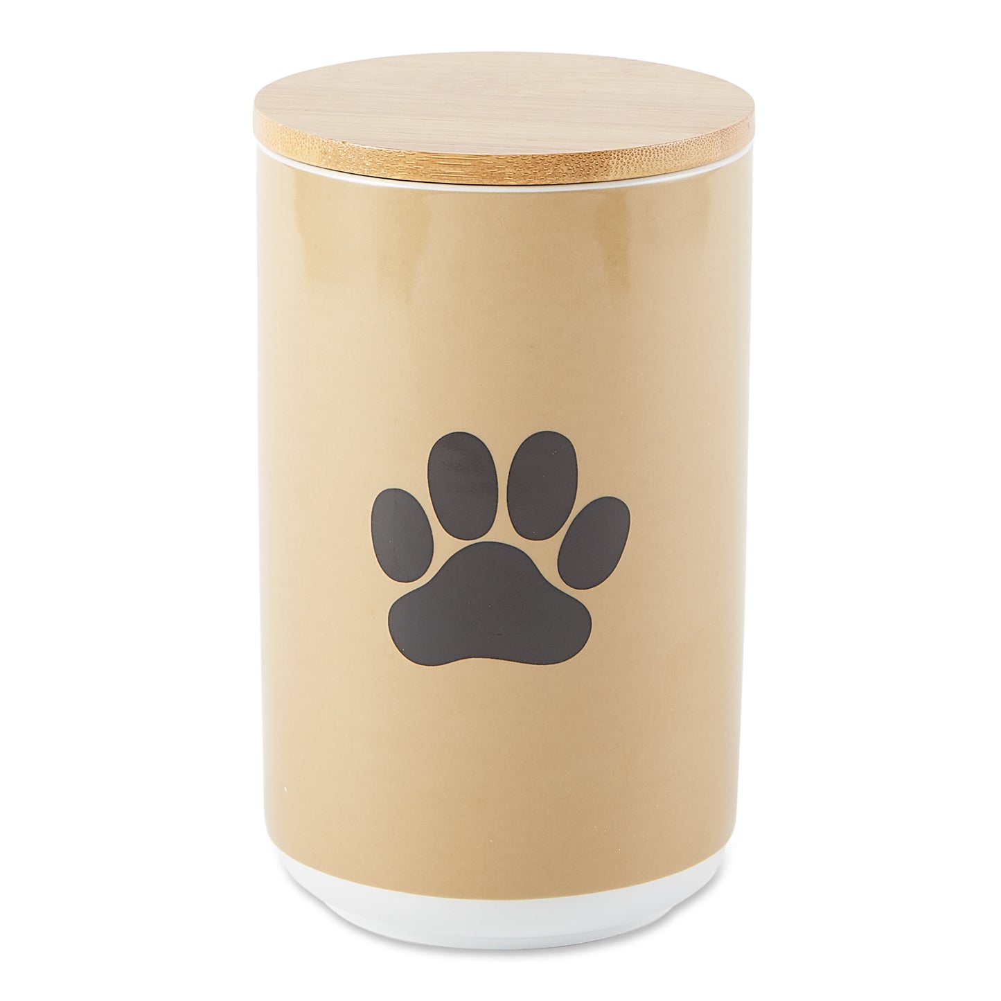 Taupe With Black Paw Ceramic Treat Canister
