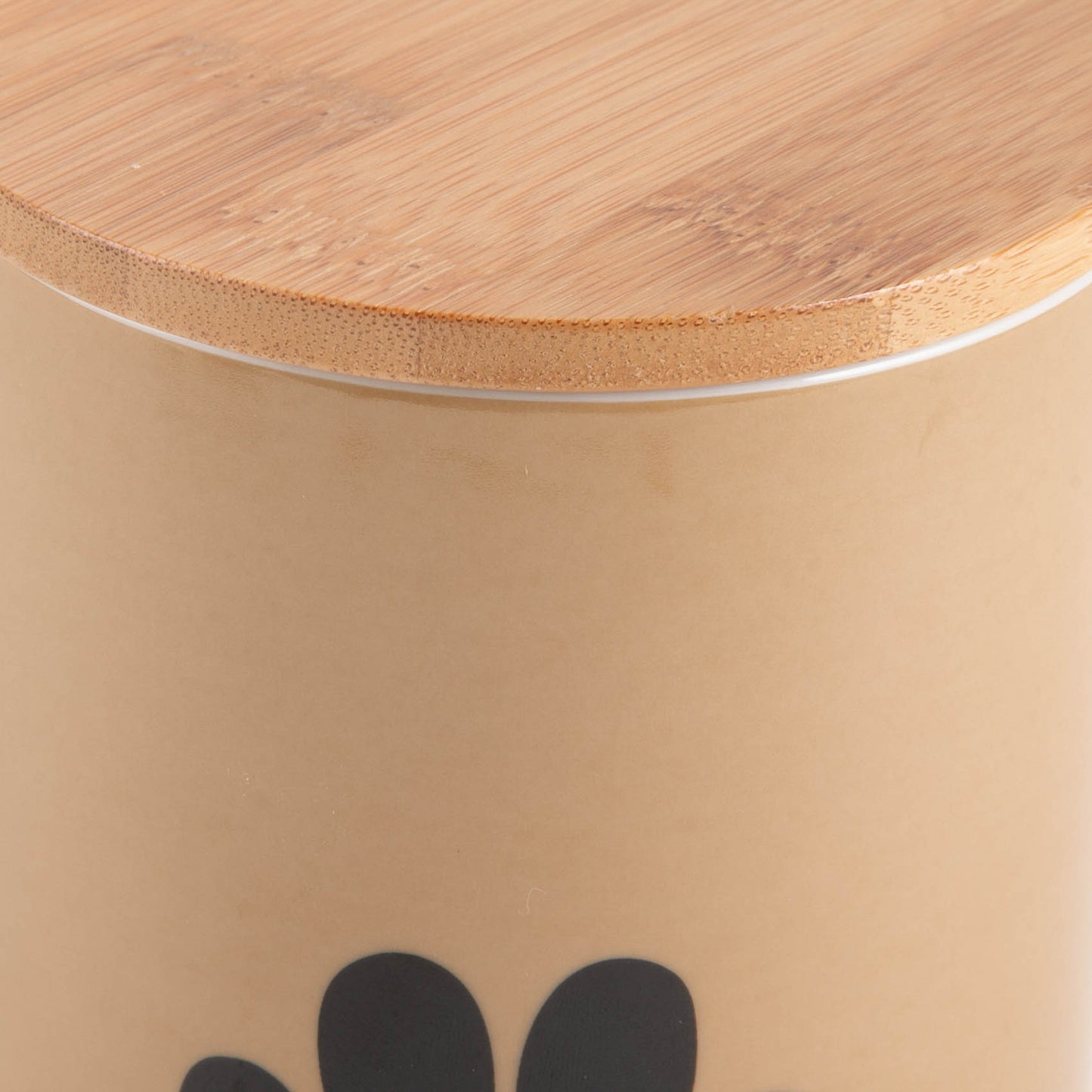 Taupe With Black Paw Ceramic Treat Canister