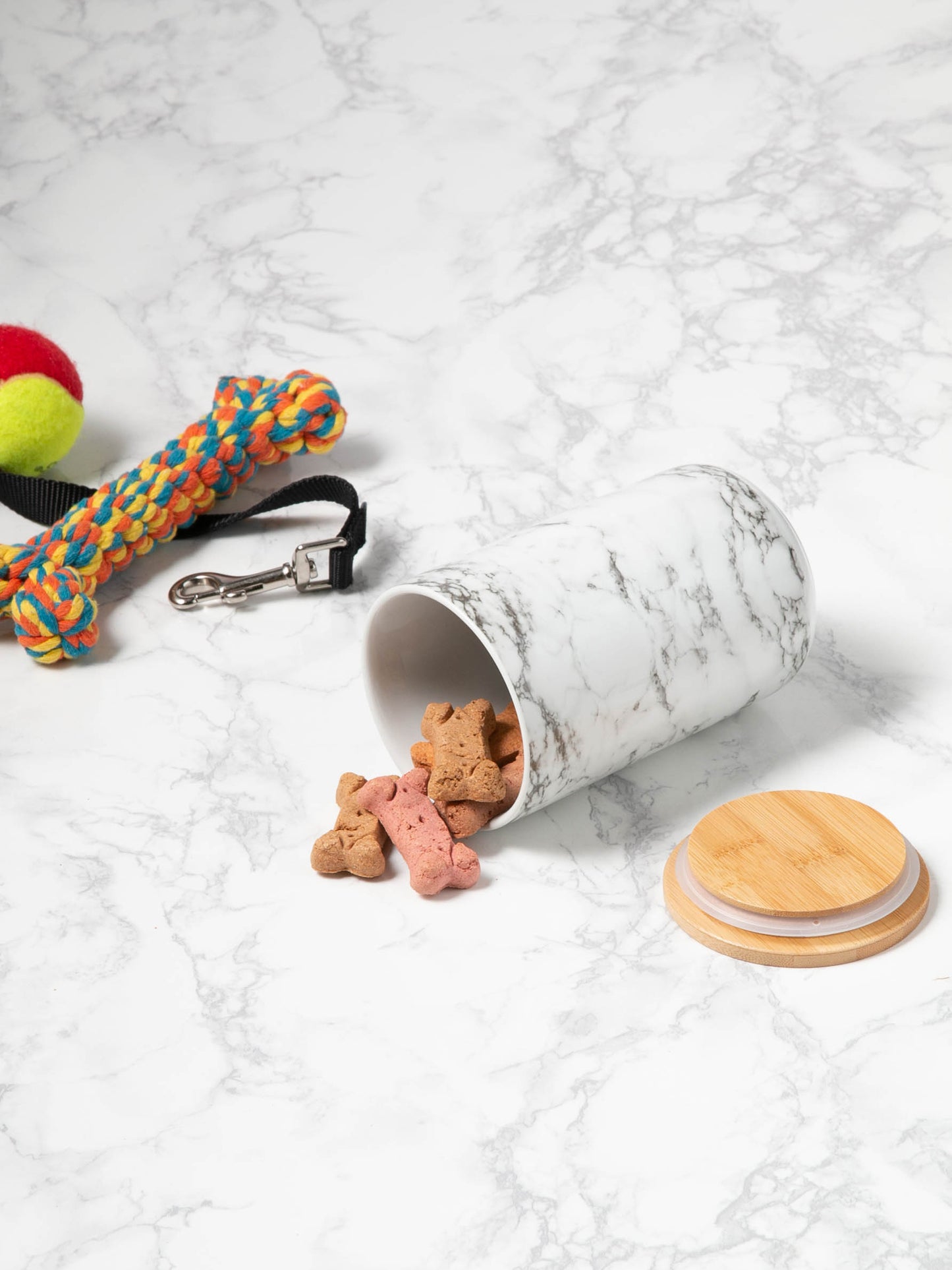 White Marble Ceramic Treat Canister
