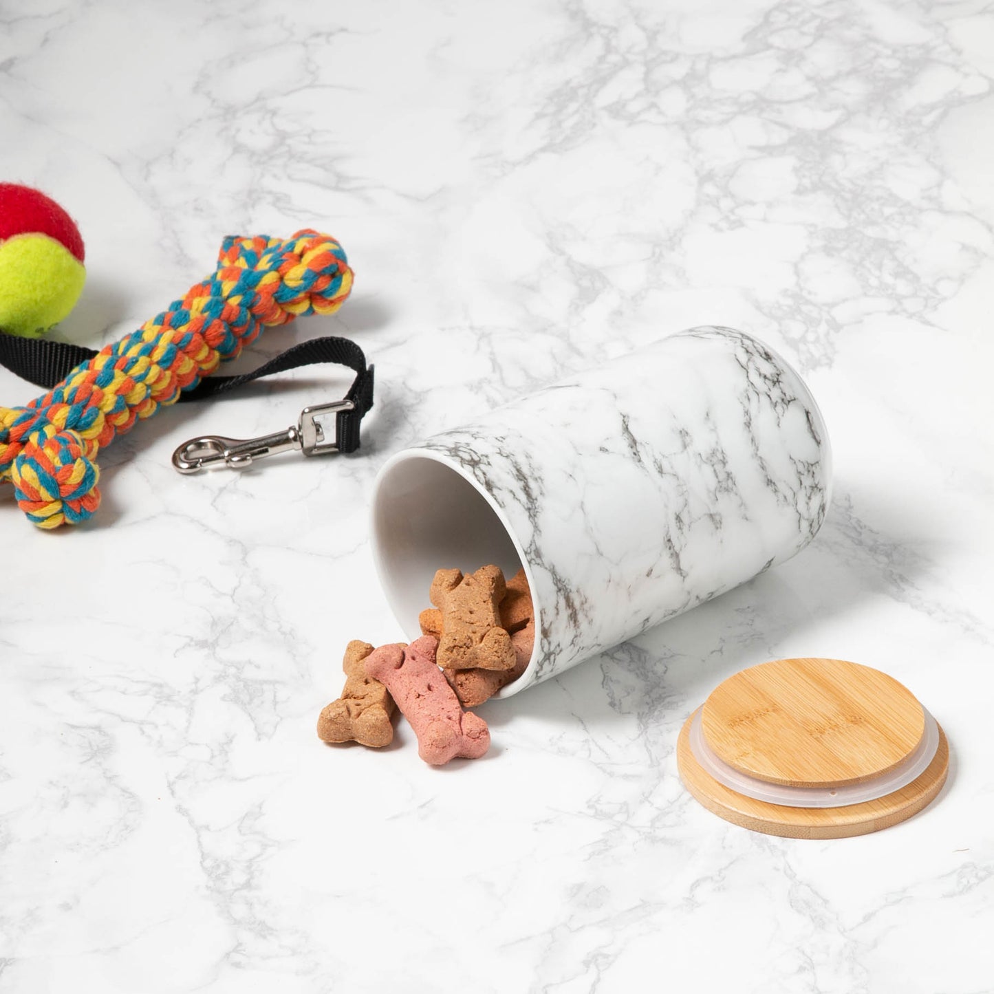 White Marble Ceramic Treat Canister