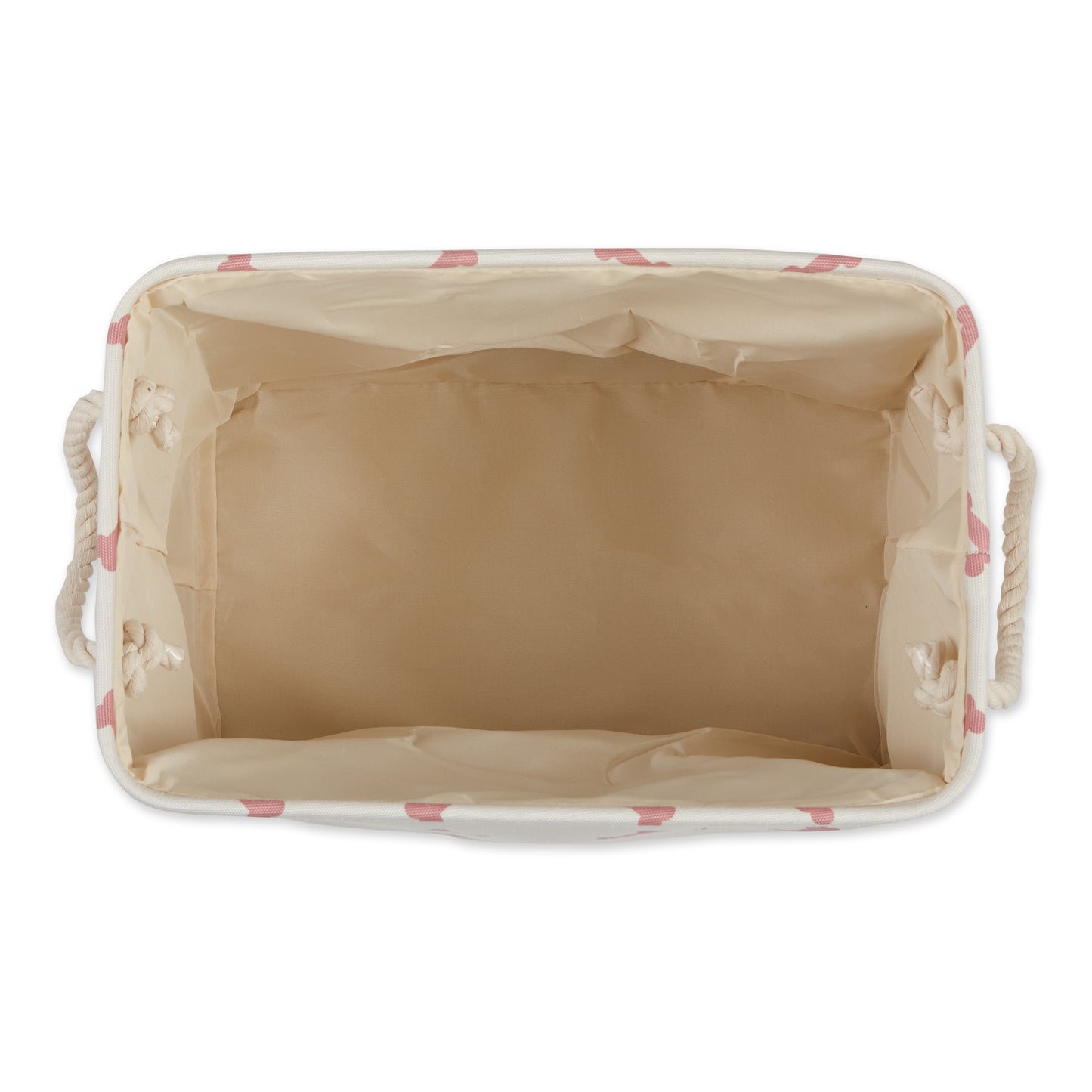 Collapsible Pet Storage Bin, Paw/Bone Print, Rose, Medium - 16x10x12"