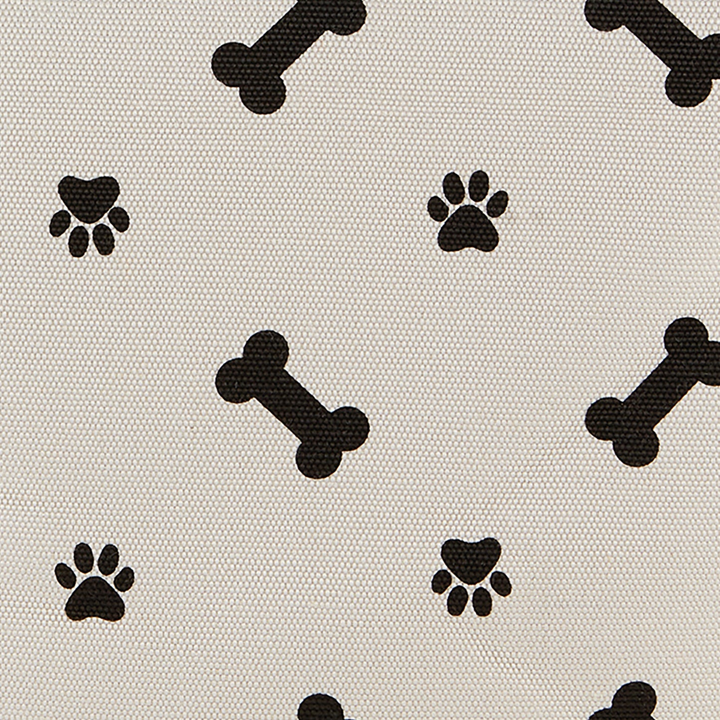 Polyester Pet Bin Paw/Bone Black Round Medium 12X15X15