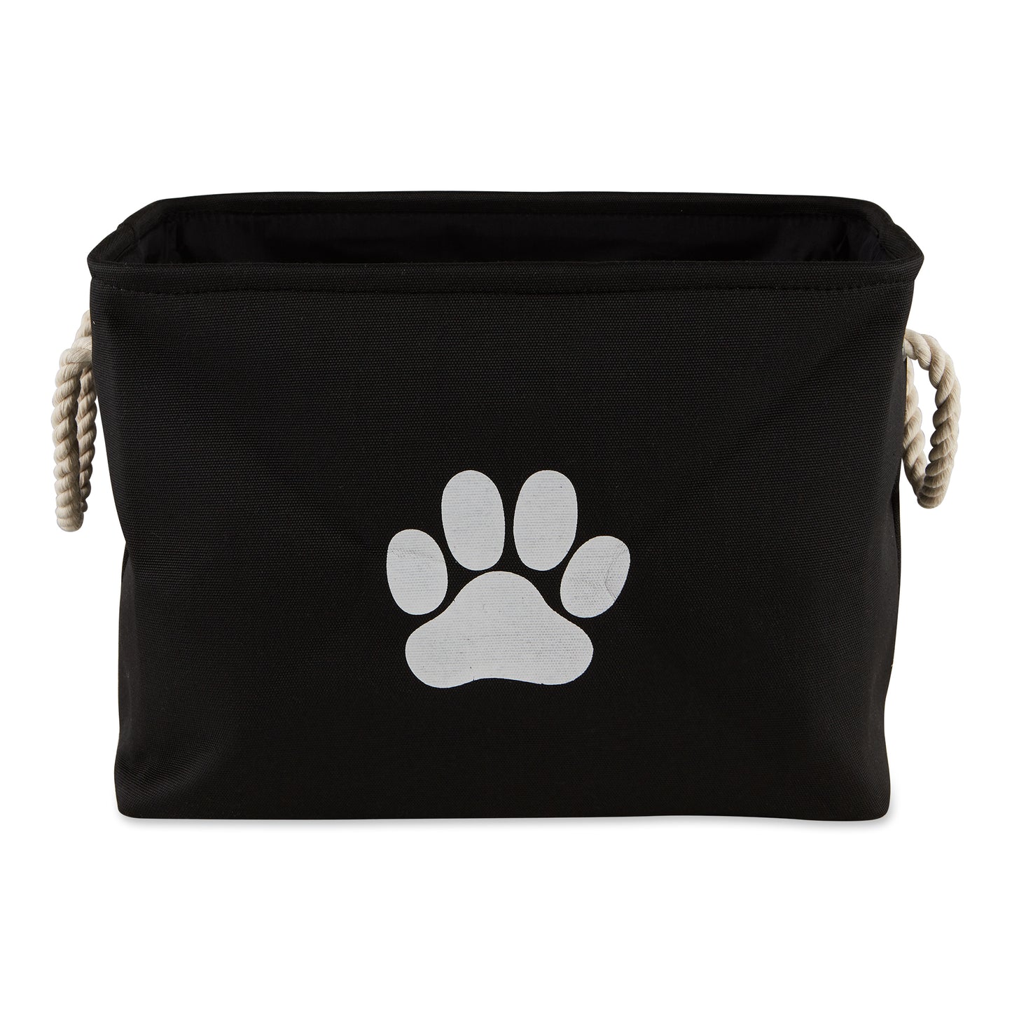 Bone Dry Collapsible Pet Storage Bin, Paw Print, Black, Small - 14x8x9"