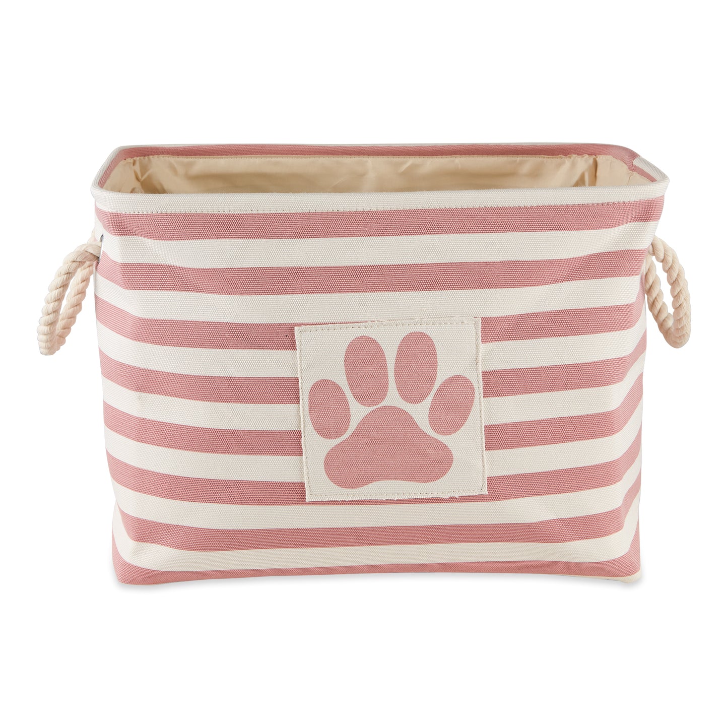 Bone Dry Pet Storage Bin, Striped Paw Patch, Rose, Small - 14x8x9"