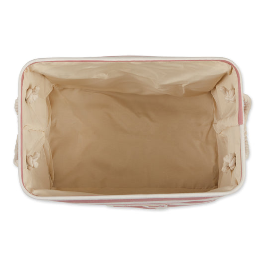 Bone Dry Pet Storage Bin, Striped Paw Patch, Rose, Medium - 16x10x12"