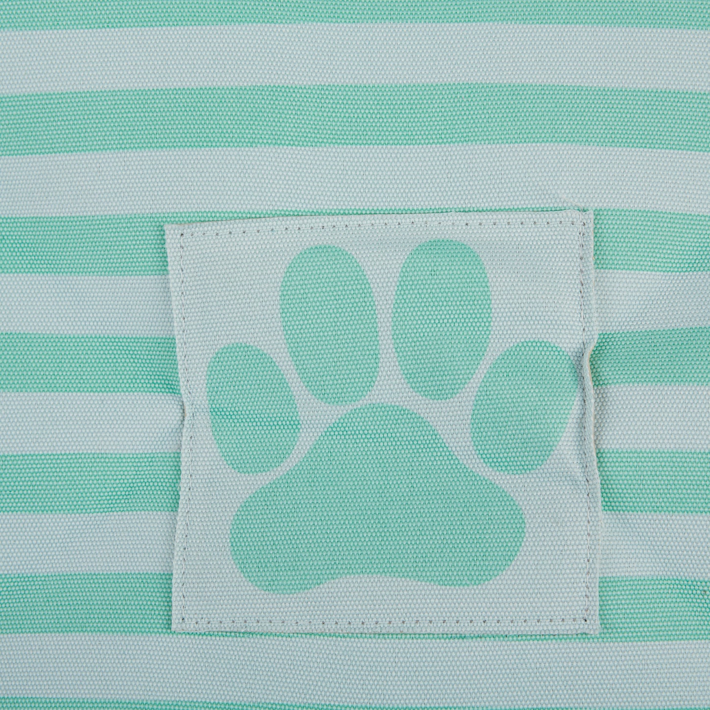 Polyester Pet Bin Stripe With Paw Patch Aqua Round Small 9X12X12