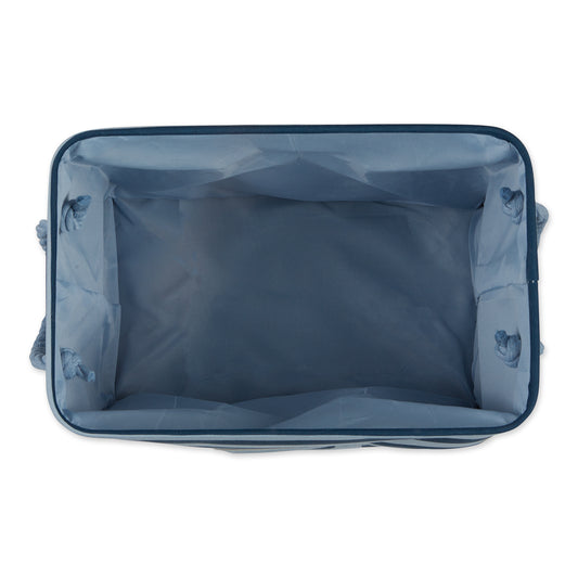 Bone Dry Pet Storage Bin, Striped Paw Patch, Dark Navy, Large - 17.5x12x15"