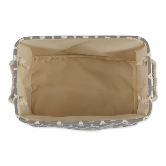 Bone Dry Pet Storage Bin, Lattice Paw Print, Gray, Medium - 16x10x12"