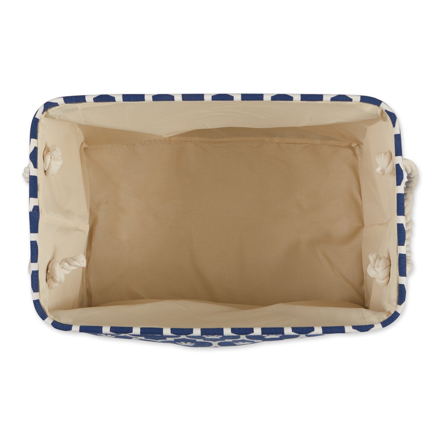 Storage Bin, Lattice Paw Print, Nautical Blue, Large - 17.5x12x15"