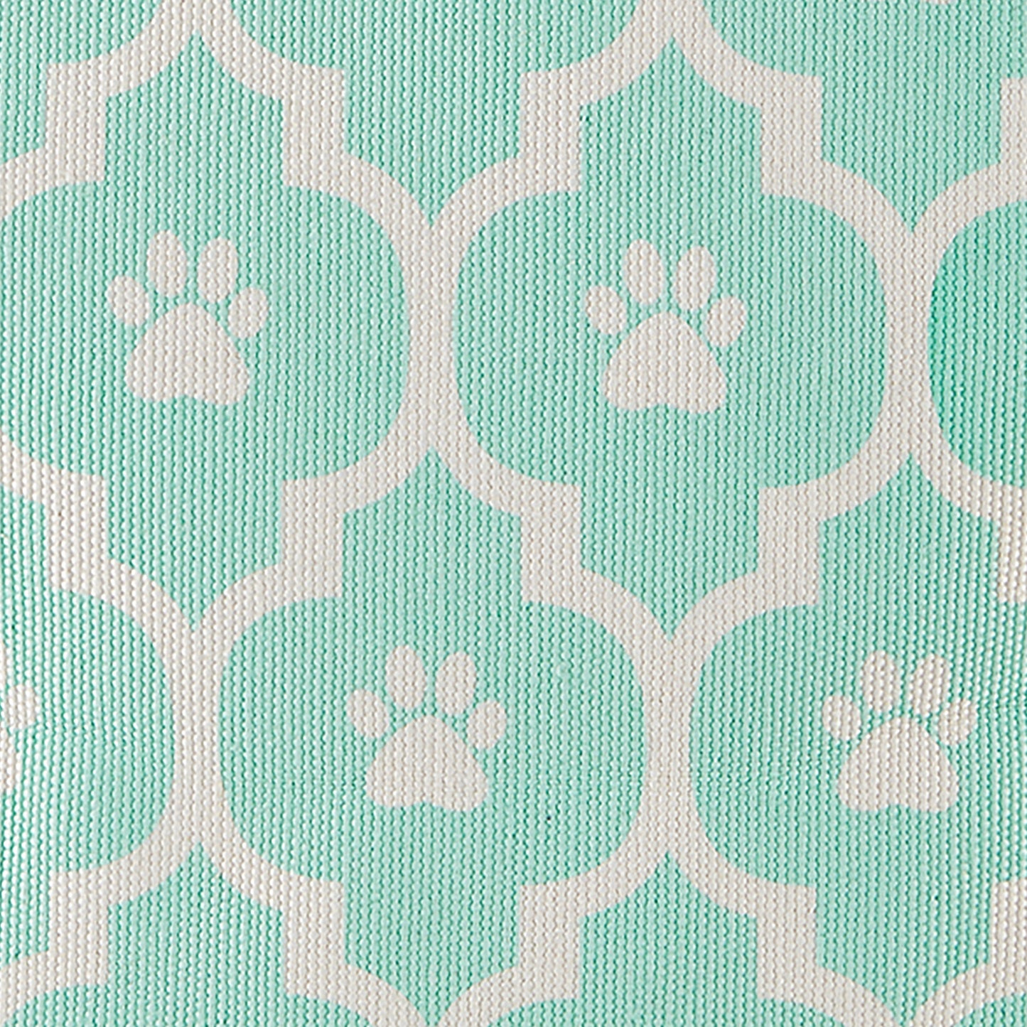 Polyester Pet Bin Lattice Paw Aqua Round Medium 12X15X15