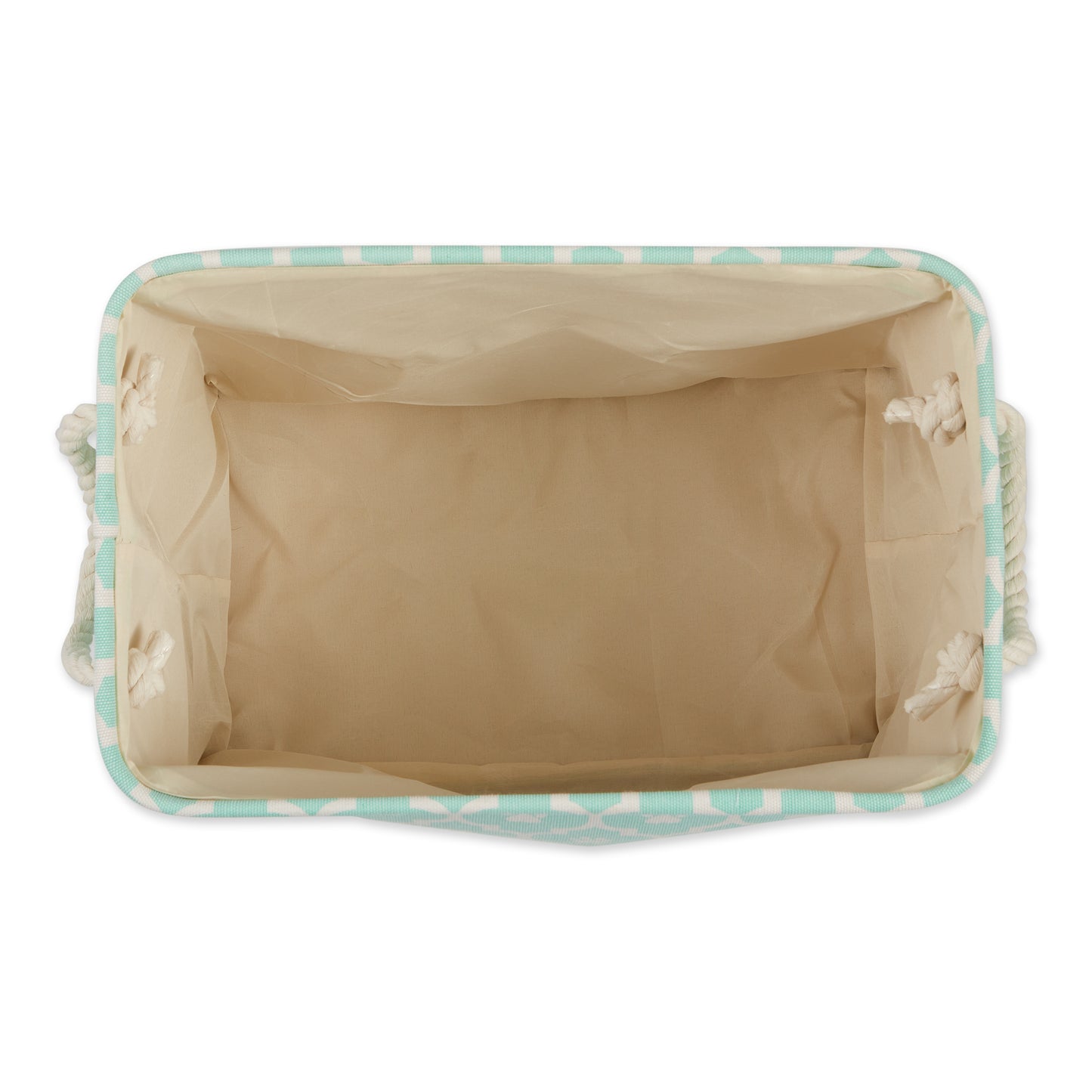 Polyester Pet Bin Lattice Paw Aqua Rectangle Medium 16X10X12