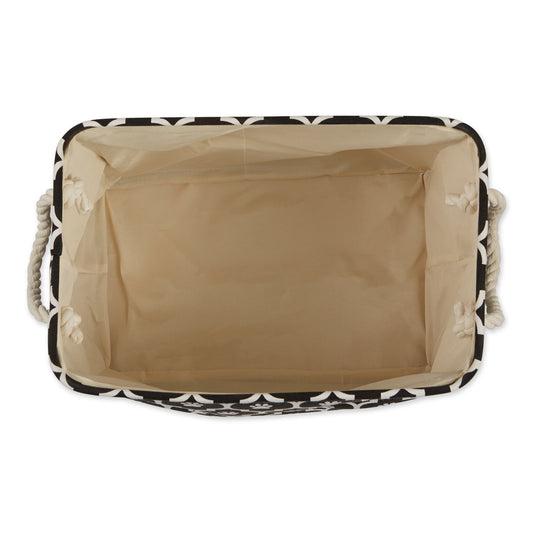 Bone Dry Pet Storage Bin, Lattice Paw Print, Black, Small -14x8x9"