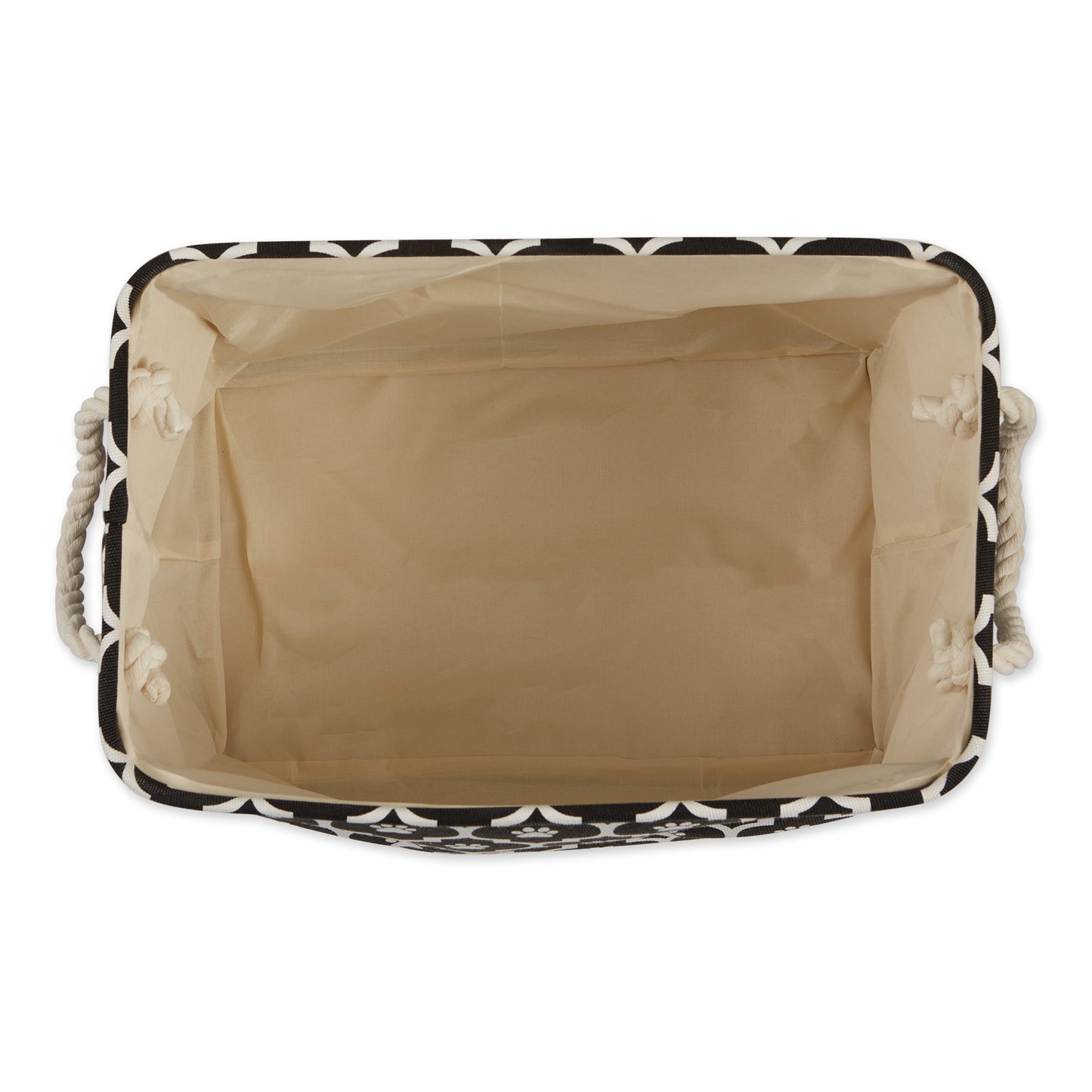 Bone Dry Pet Storage Bin, Lattice Paw Print, Black, Medium - 16x10x12"