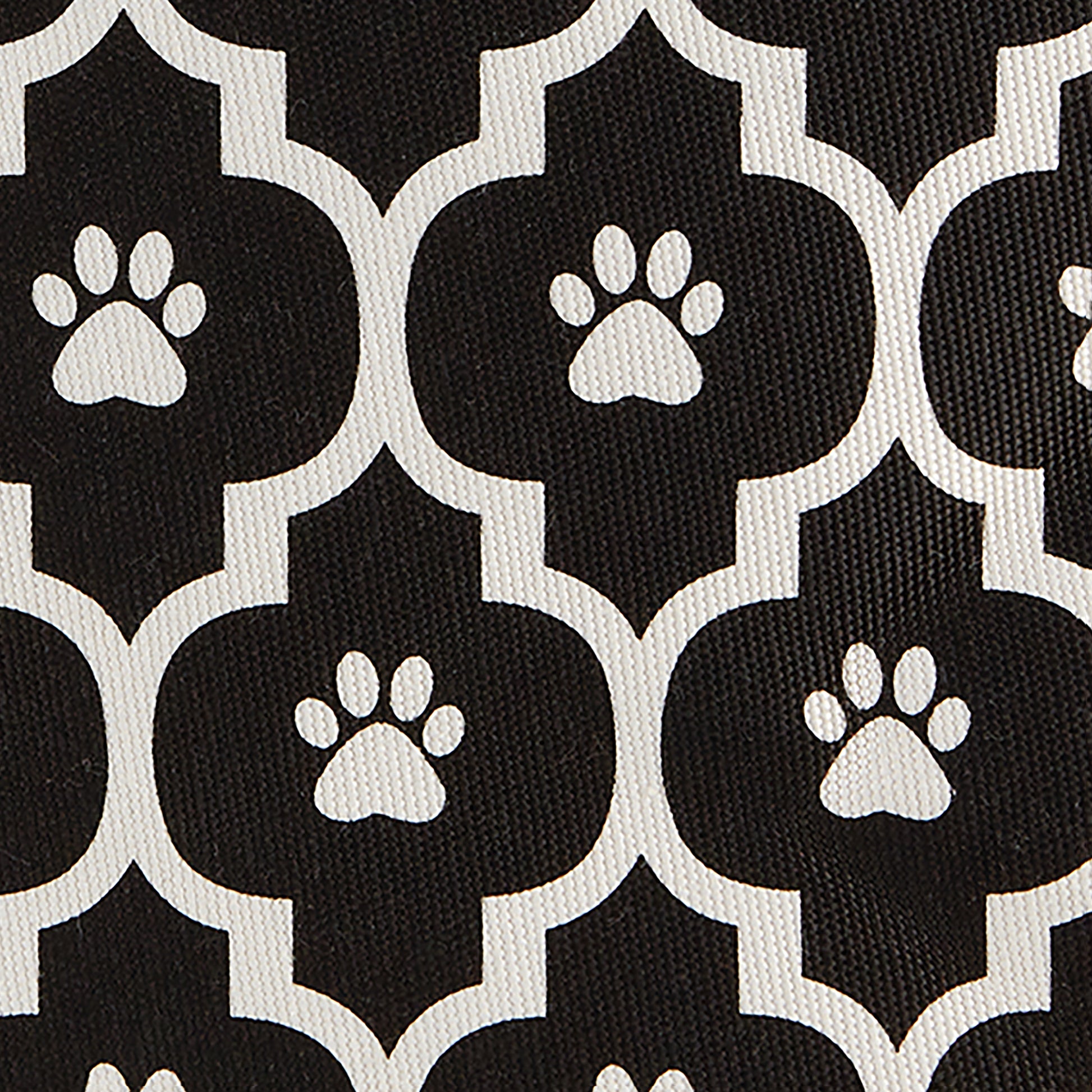 Polyester Pet Bin Lattice Paw Black Rectangle Medium 16X10X12