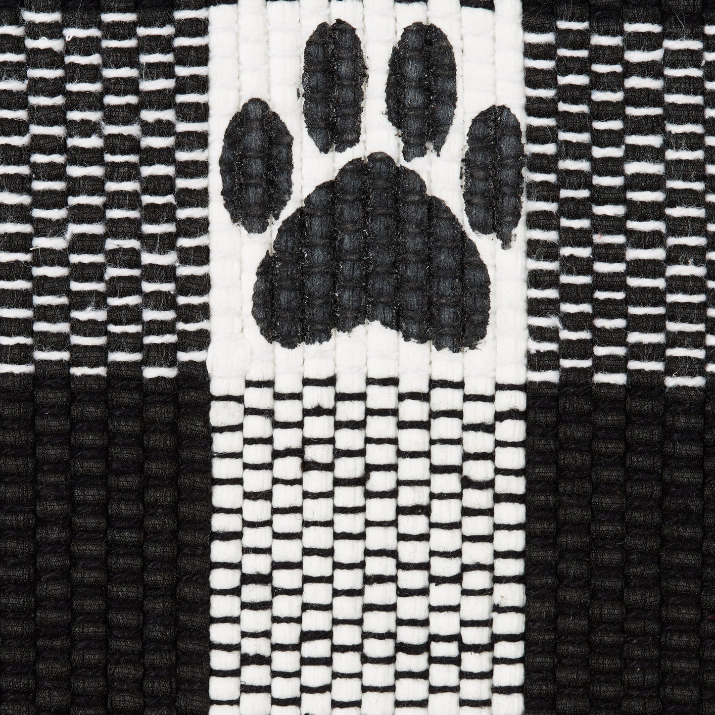 Black & White Printed Paw Pet Feeding Mat 12x18 Set of 2