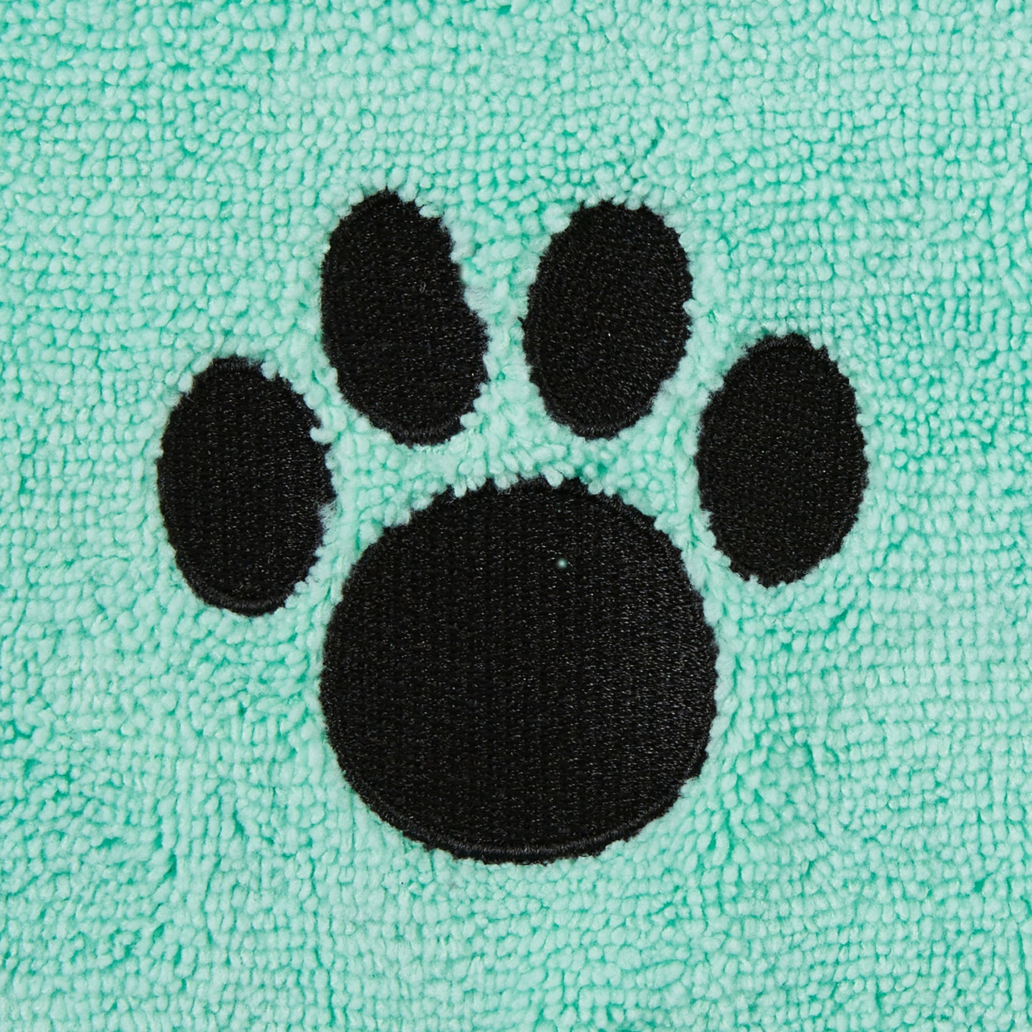 Aqua Embroidered Paw Medium Pet Robe