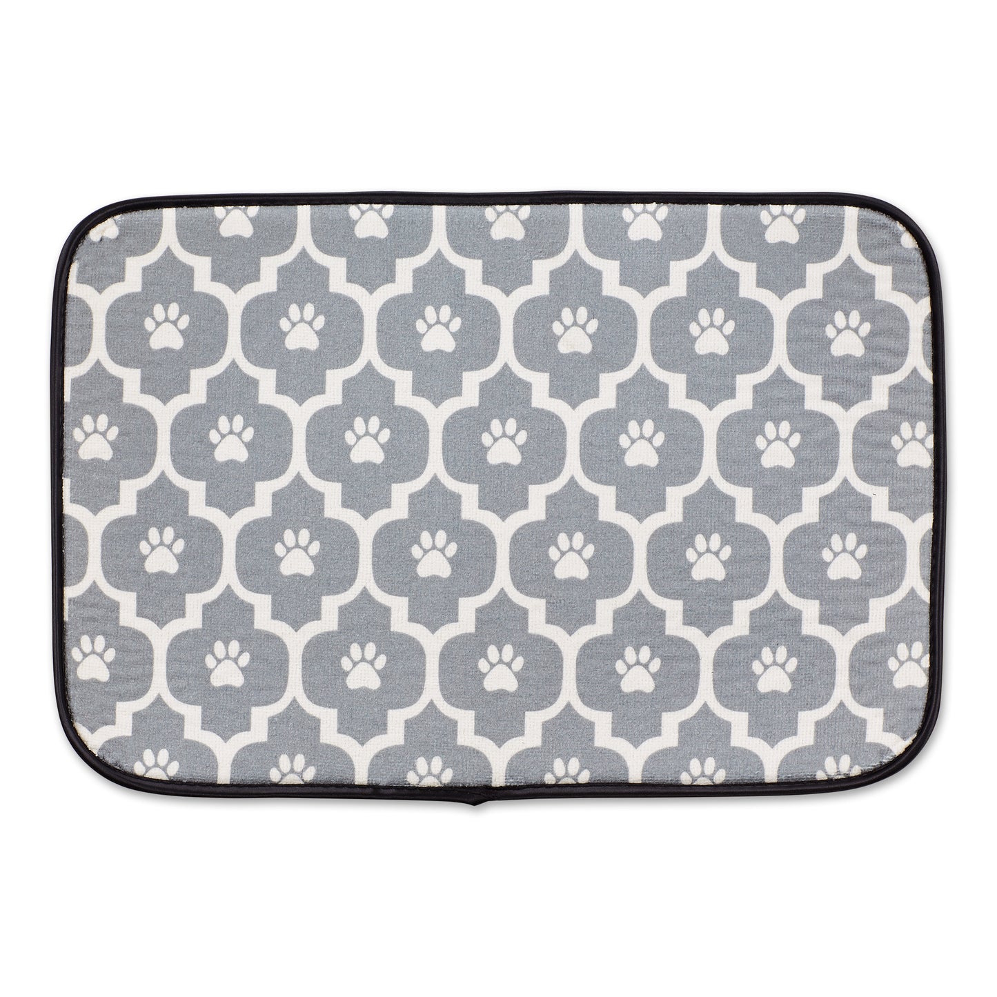 Gray/Off White Lattice Paw Pet Mat