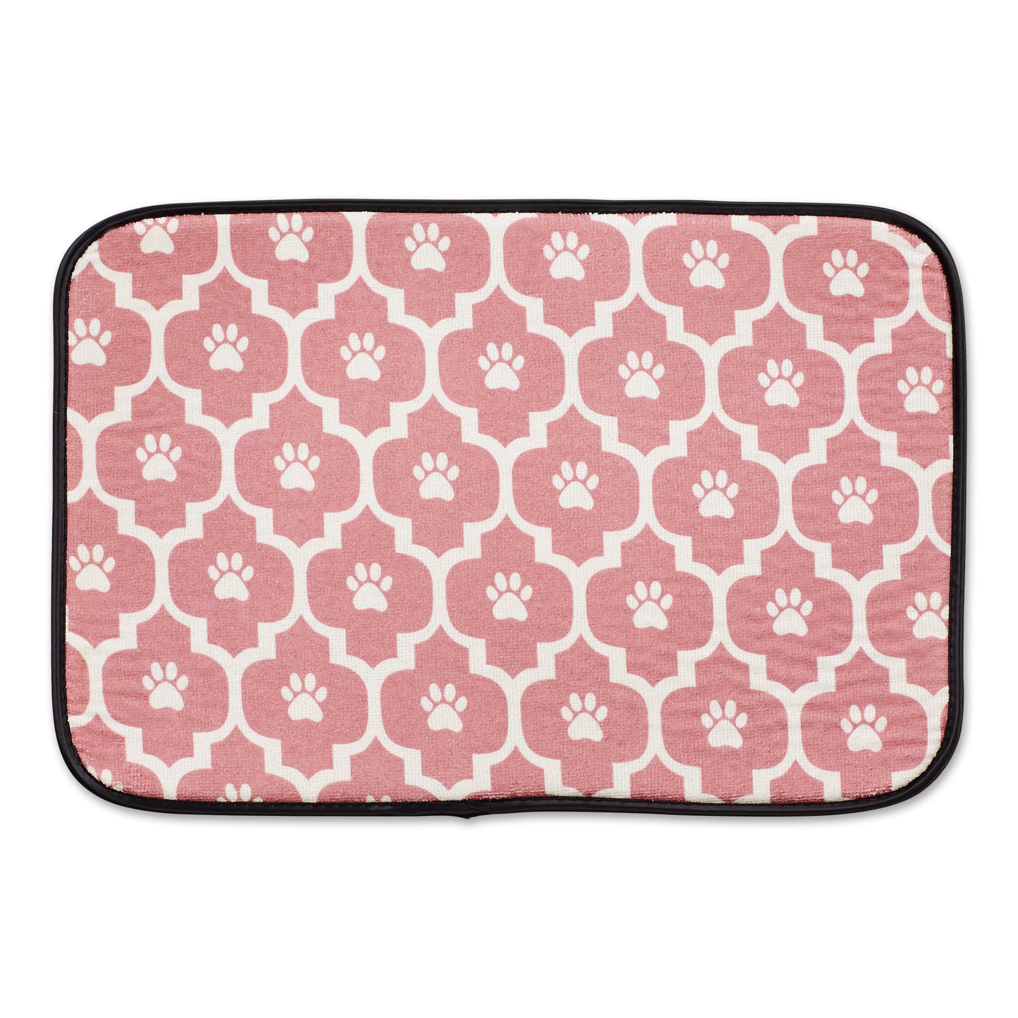 Pink/Off White Lattice Paw Pet Mat