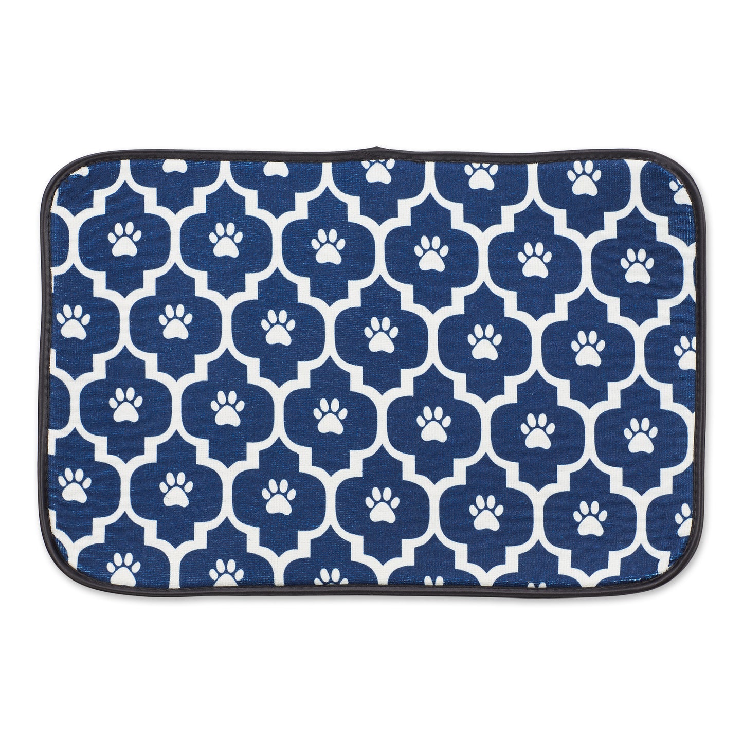 Nautical Blue/Off White Lattice Paw Pet Mat