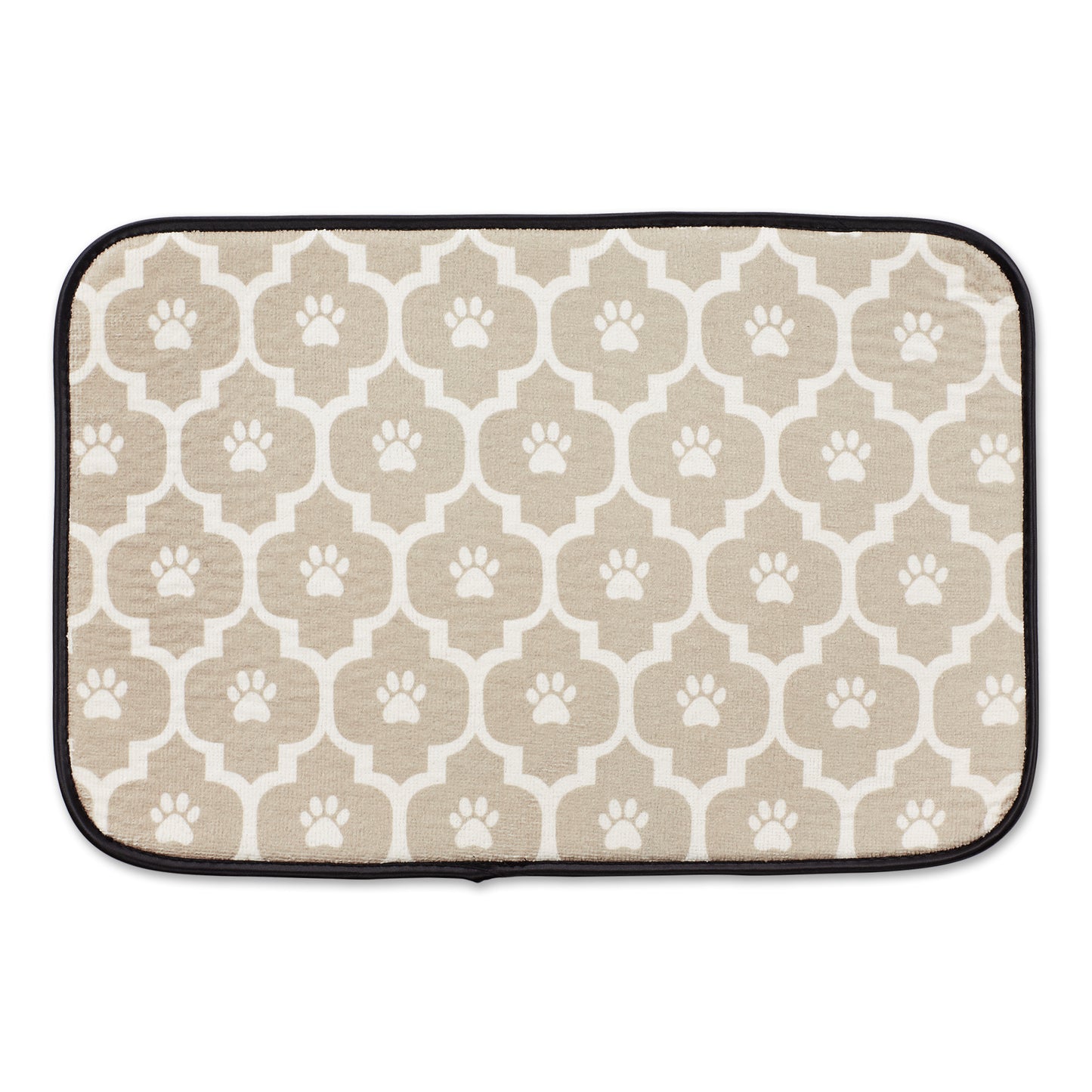 Stone/Off White Lattice Paw Pet Mat