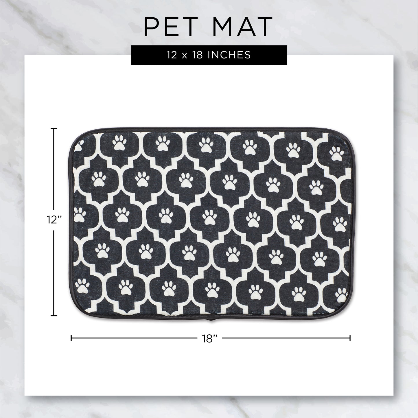 Stone/Off White Lattice Paw Pet Mat